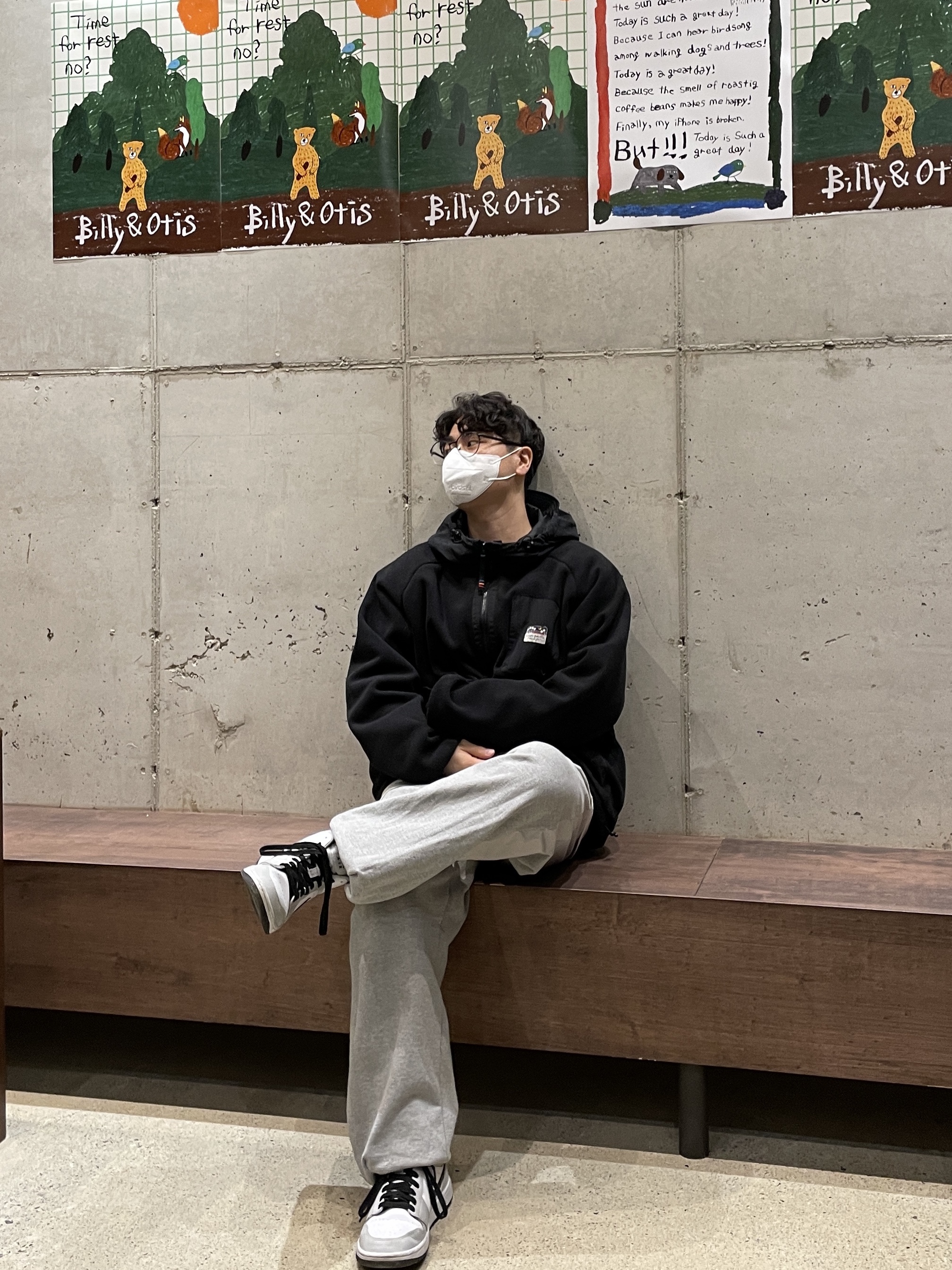 (W) Jordan 1 Mid Grey Fog 착용 스타일
