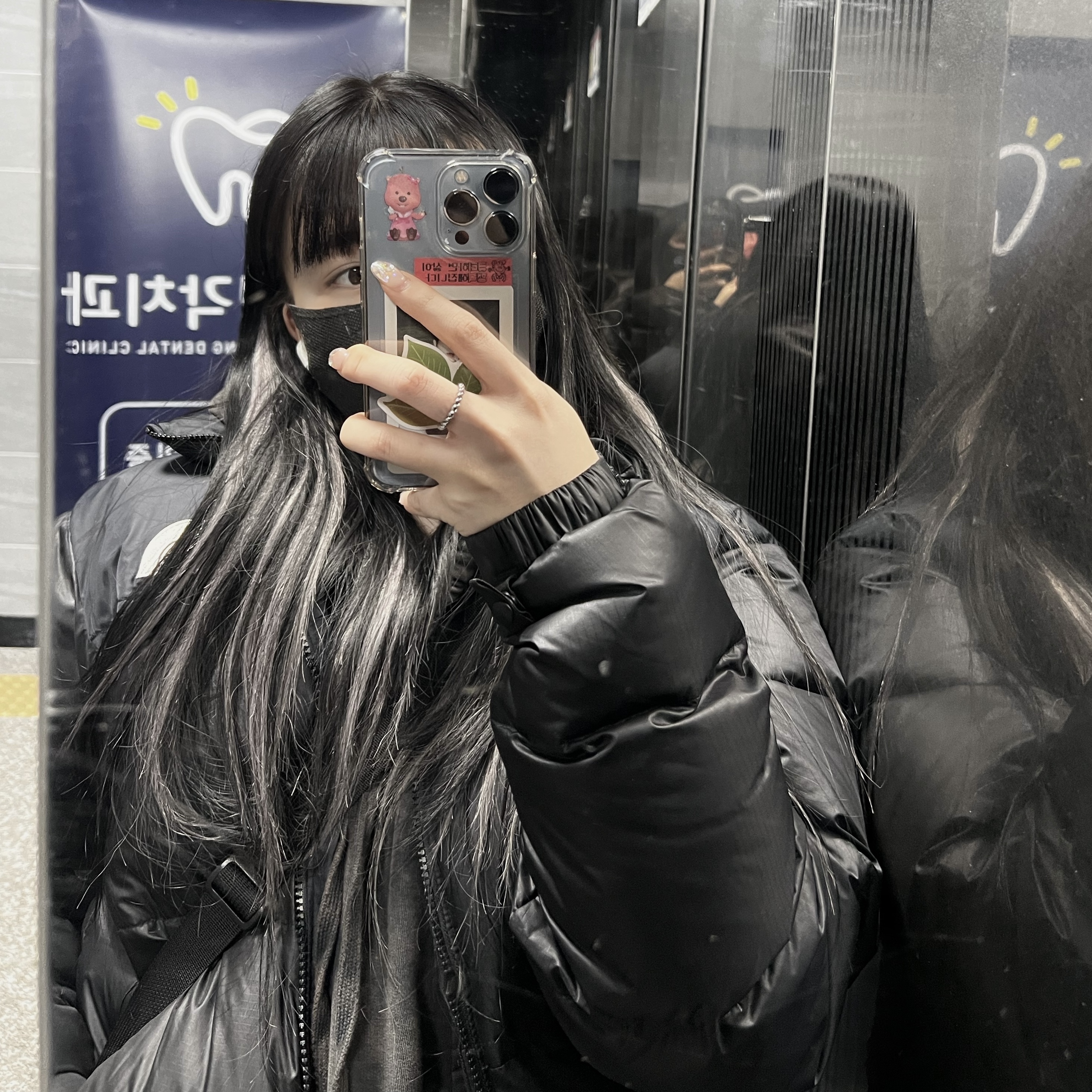 The North Face 1996 Eco Nuptse Jacket Black 착용 스타일 - 2