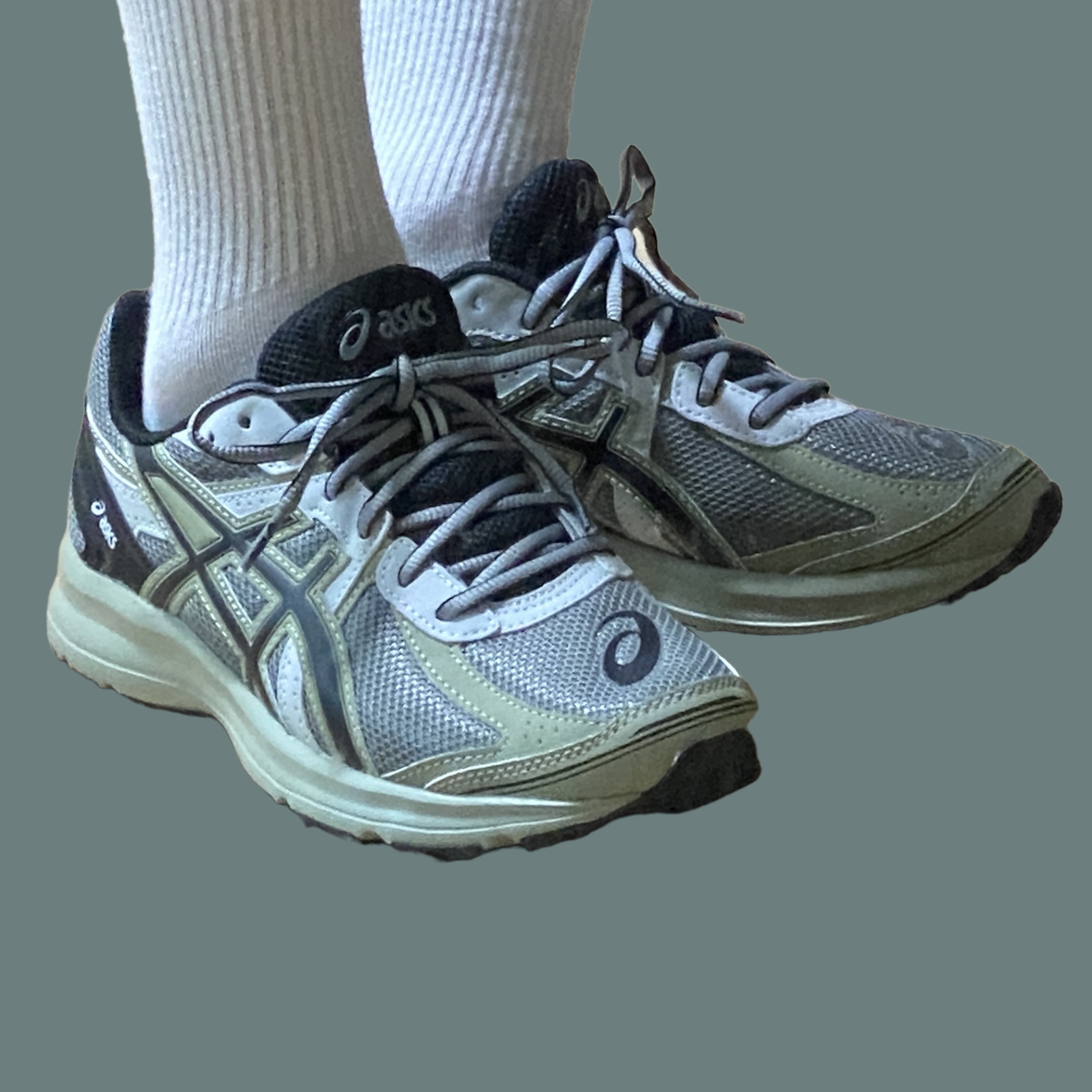 Asics Jog 100 S Sheet Rock - 2E Wide 착용 스타일