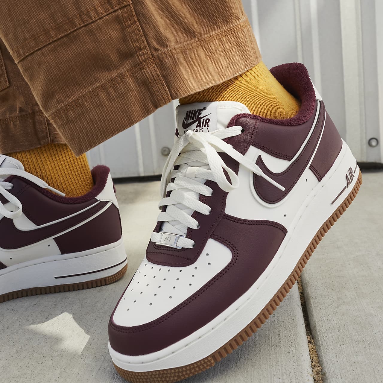Nike Air Force 1 '07 LV8 Night Maroon, (GS) Nike Air Force 1 LV8 3 Night Maroon 착용 스타일