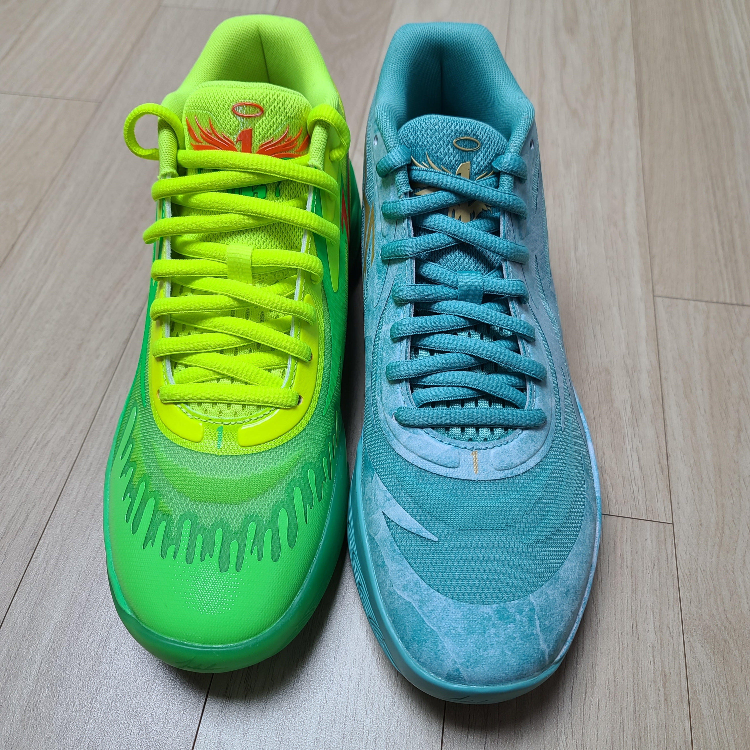 Puma MB.02 Lamelo Ball Fluro Green Lime Squeeze, Puma MB.02 Lamelo Ball Lake Green 착용 스타일
