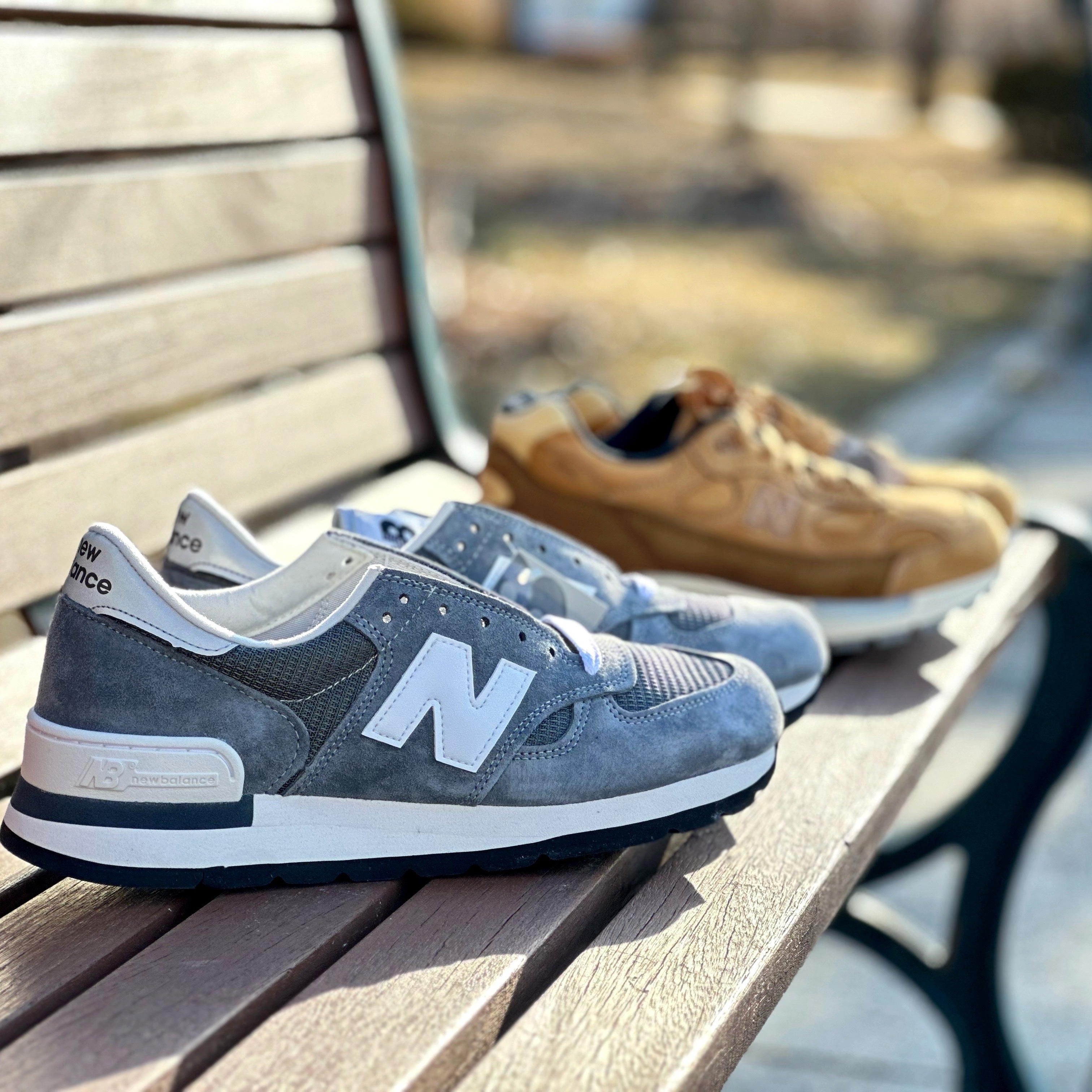 New Balance 990v1 Made in USA Grey White, New Balance 992 Made in USA Brown 착용 스타일