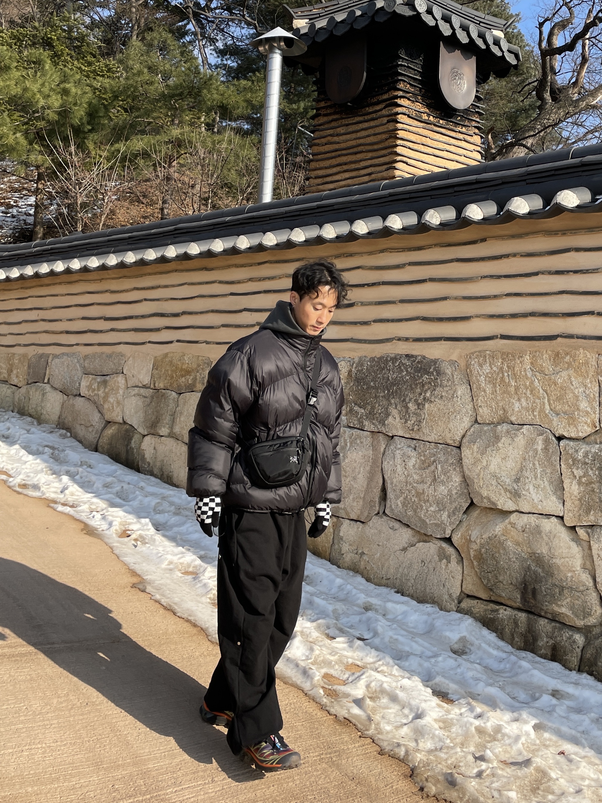 Salomon XT-6 Skyline Moonscape, Arc'teryx Mantis 1 Waistpack Black 착용 스타일