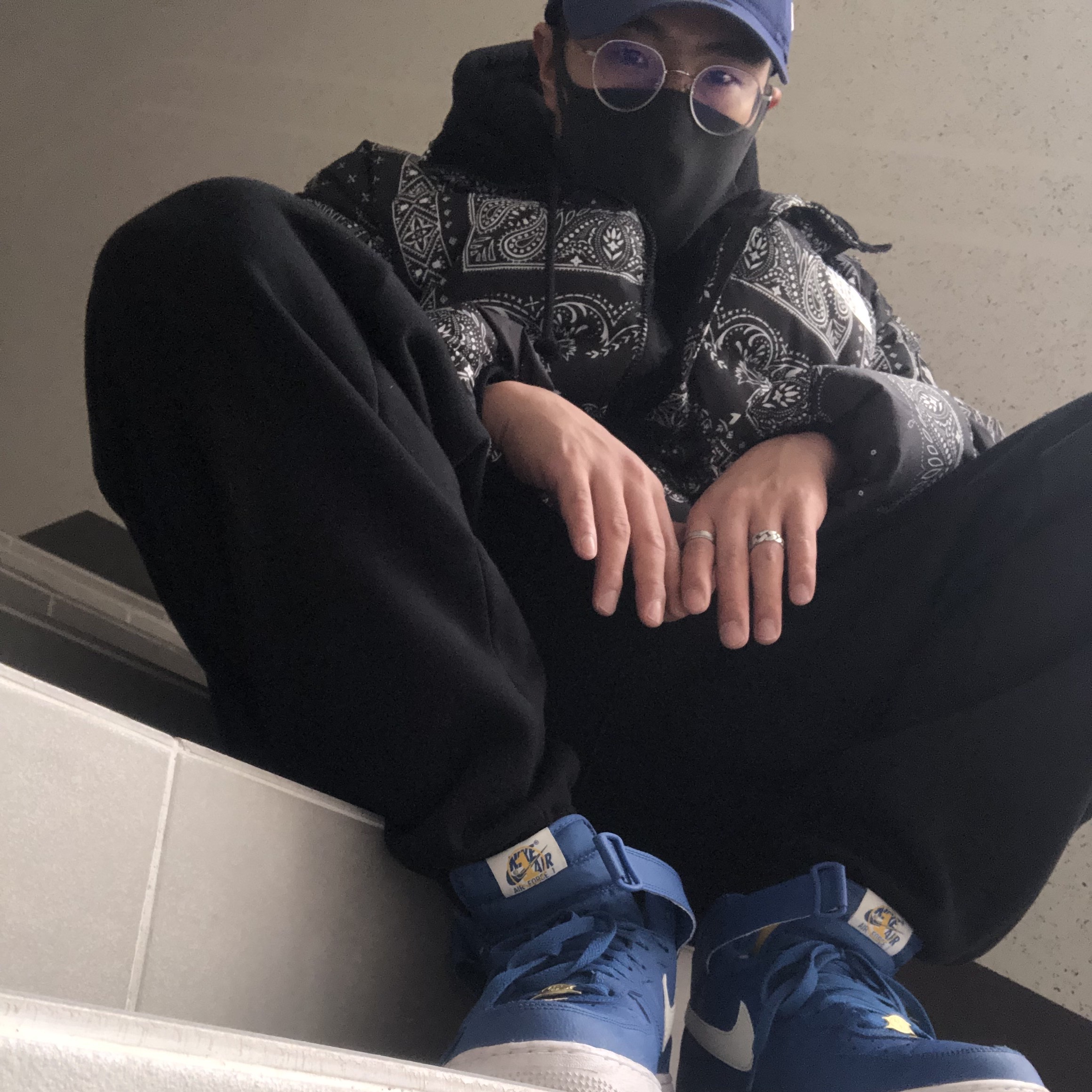 Nike Air Force 1 Mid '07 LV8 40th Anniversary Join Forces Blue Jay 착용 스타일