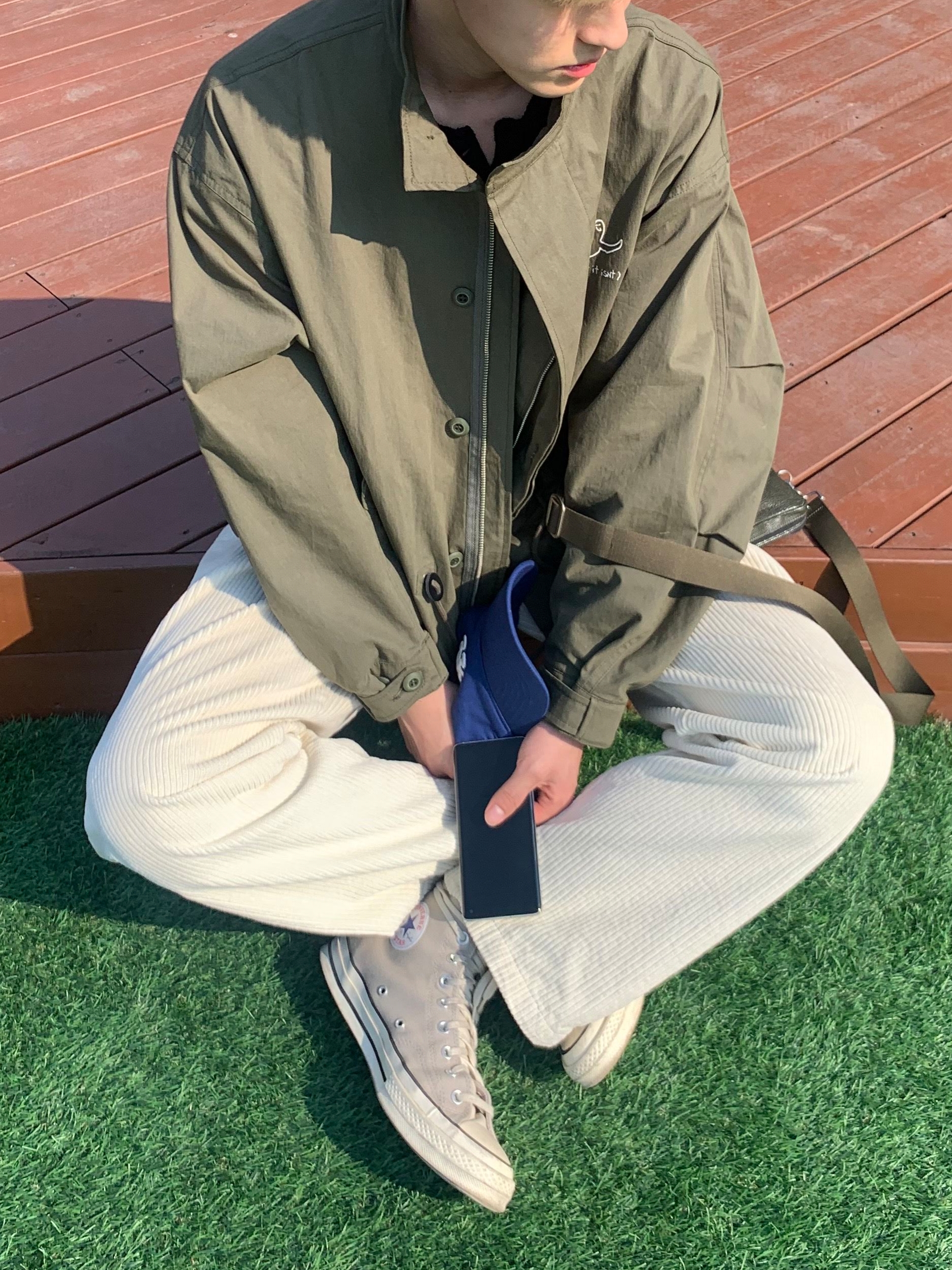 Converse x Fear of God Essentials Chuck 70 Hi Grey 착용 스타일