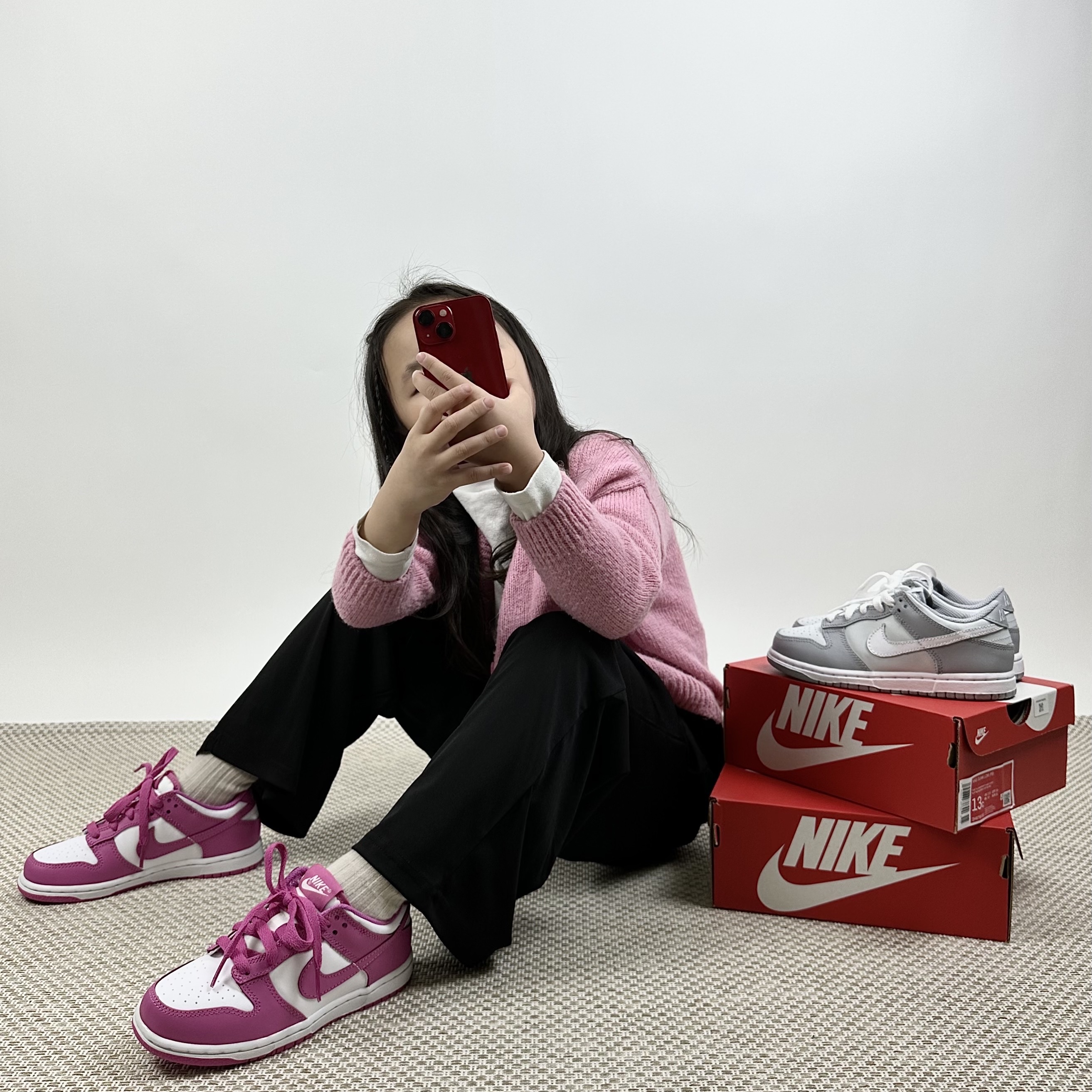(PS) Nike Dunk Low White Active Fuchsia 착용 스타일