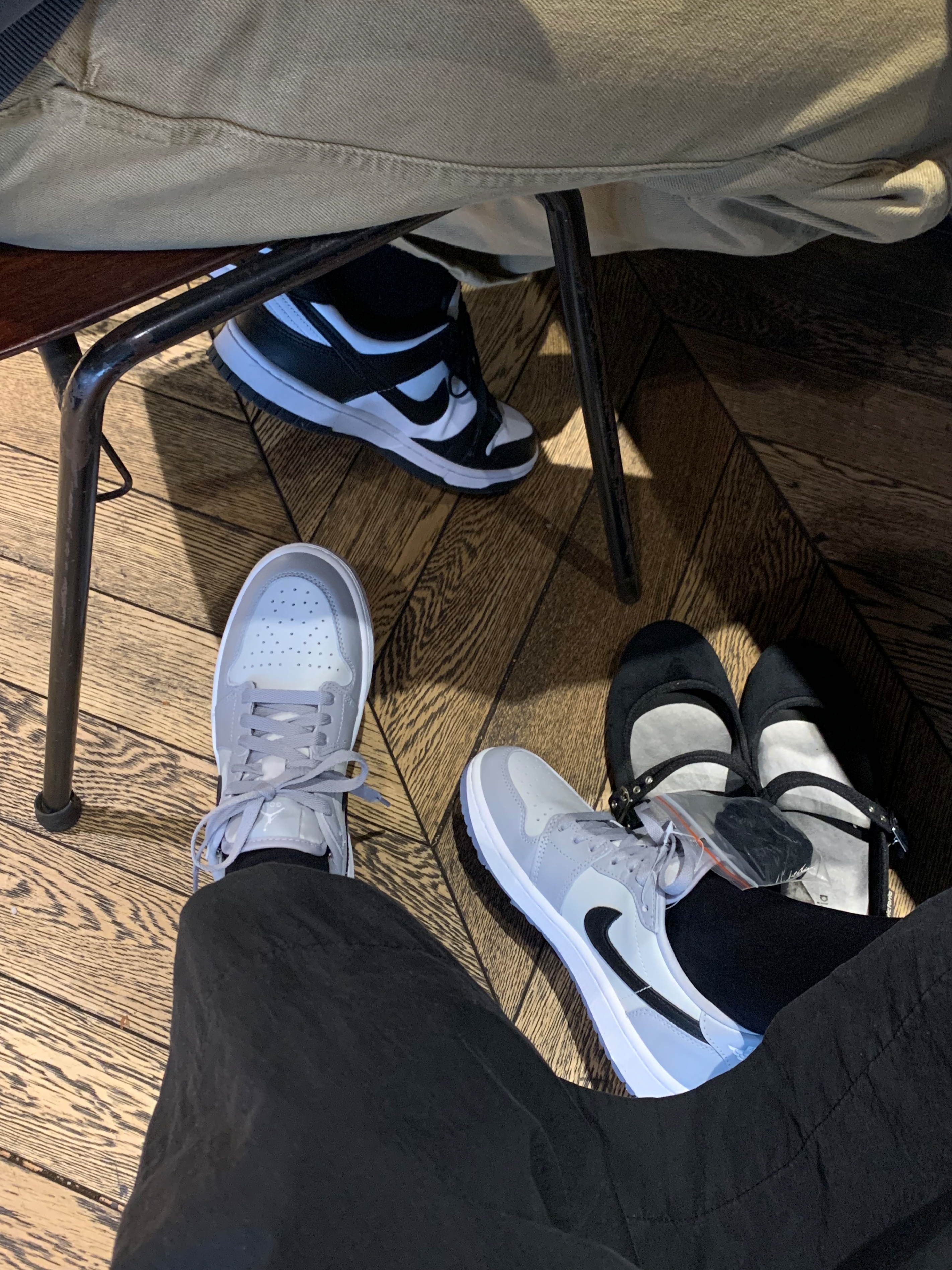 Jordan 1 Low Golf Wolf Grey, Nike Dunk Low Retro Black 착용 스타일 - 2