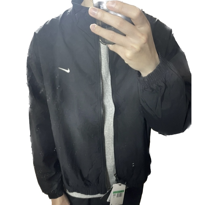 Nike NRG Solo Swoosh Woven Track Jacket Black - Asia 착용 스타일
