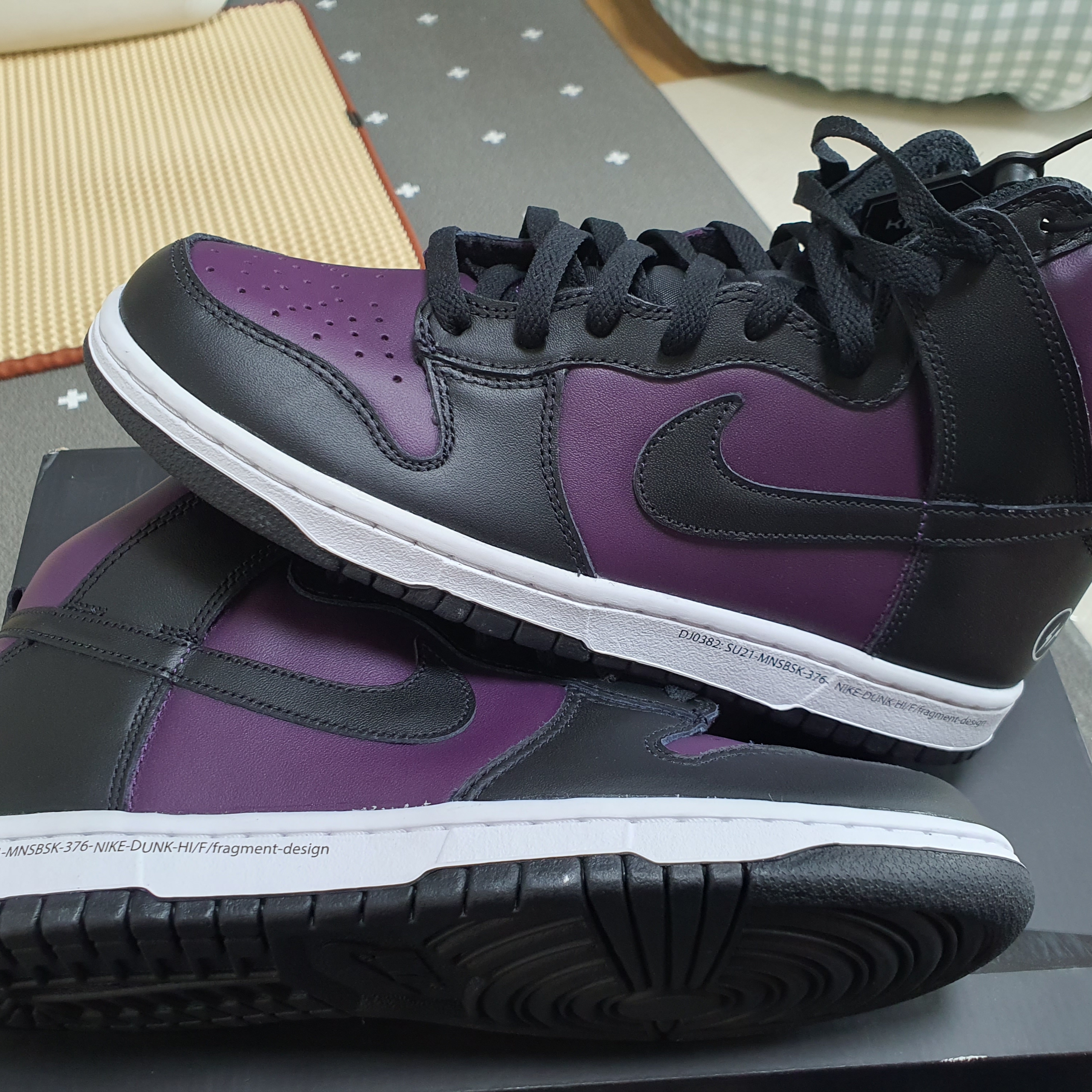Nike x Fragment Dunk High Black 착용 스타일