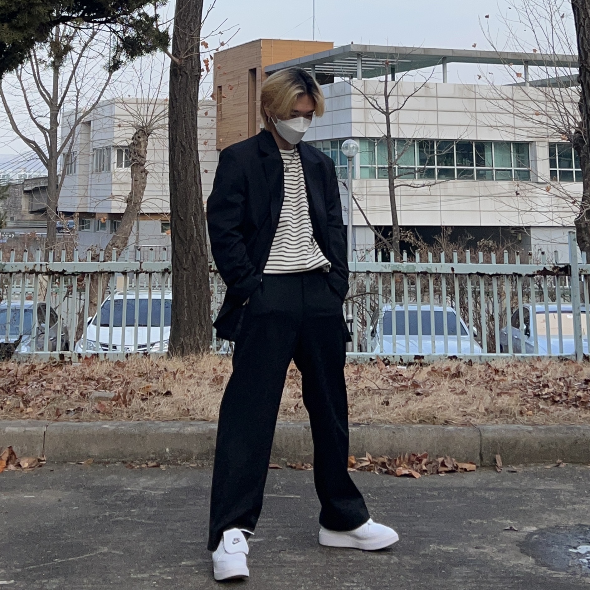 Nike x Peaceminusone Kwondo1 White 착용 스타일 - 2