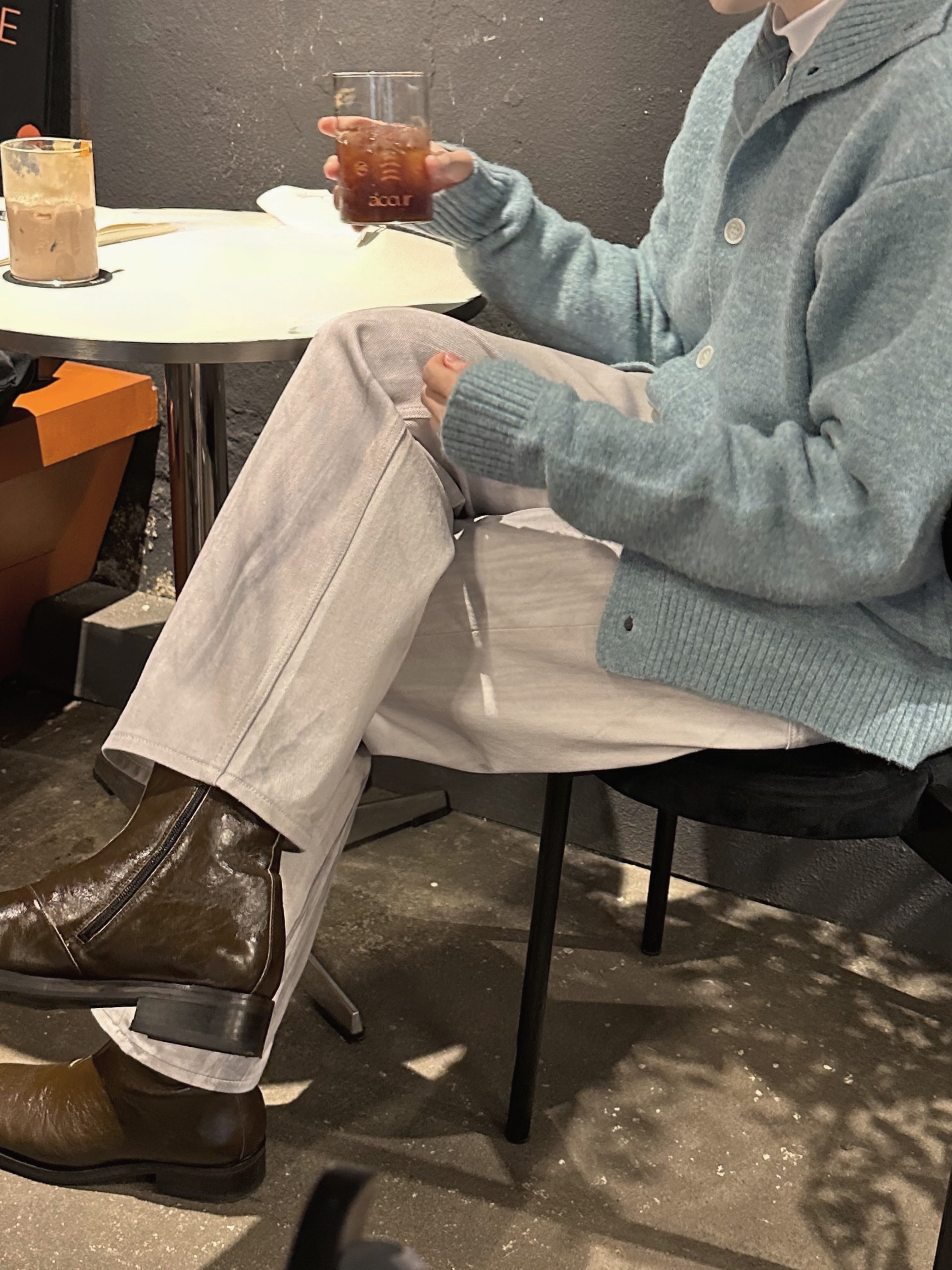 Our Legacy Camion Boot Olive Leather 착용 스타일 - 1
