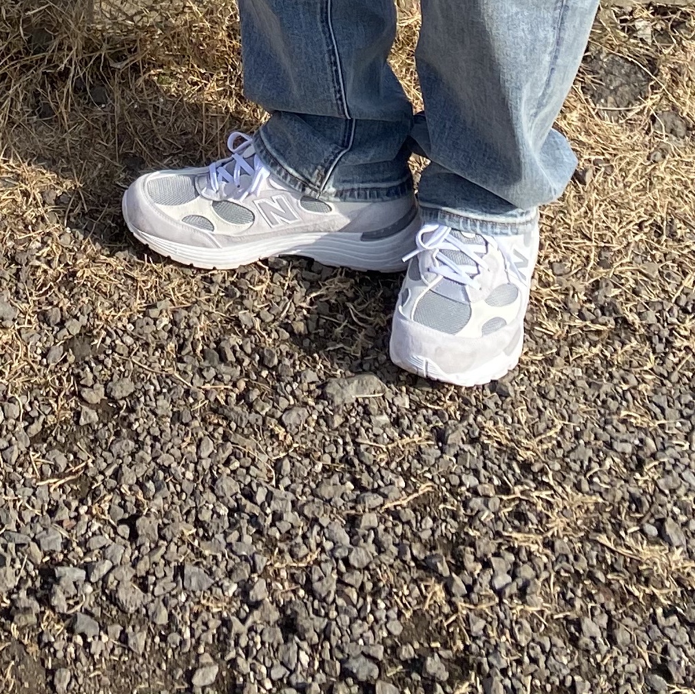 New Balance 992 Made in USA White Silver 착용 스타일