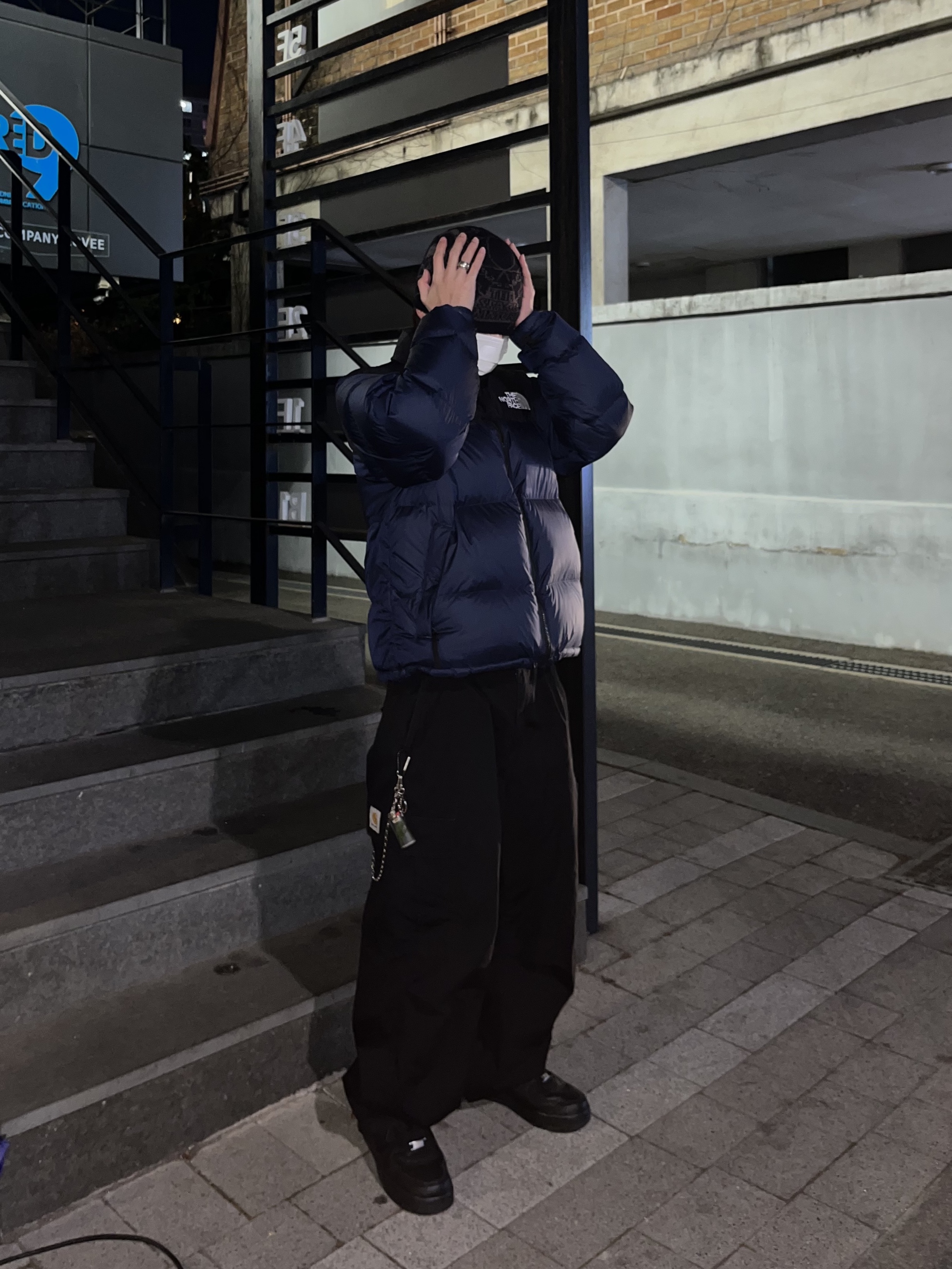 The North Face 1996 Eco Nuptse Jacket Navy, Nike x Supreme Air Force 1 Low Black 착용 스타일 - 2