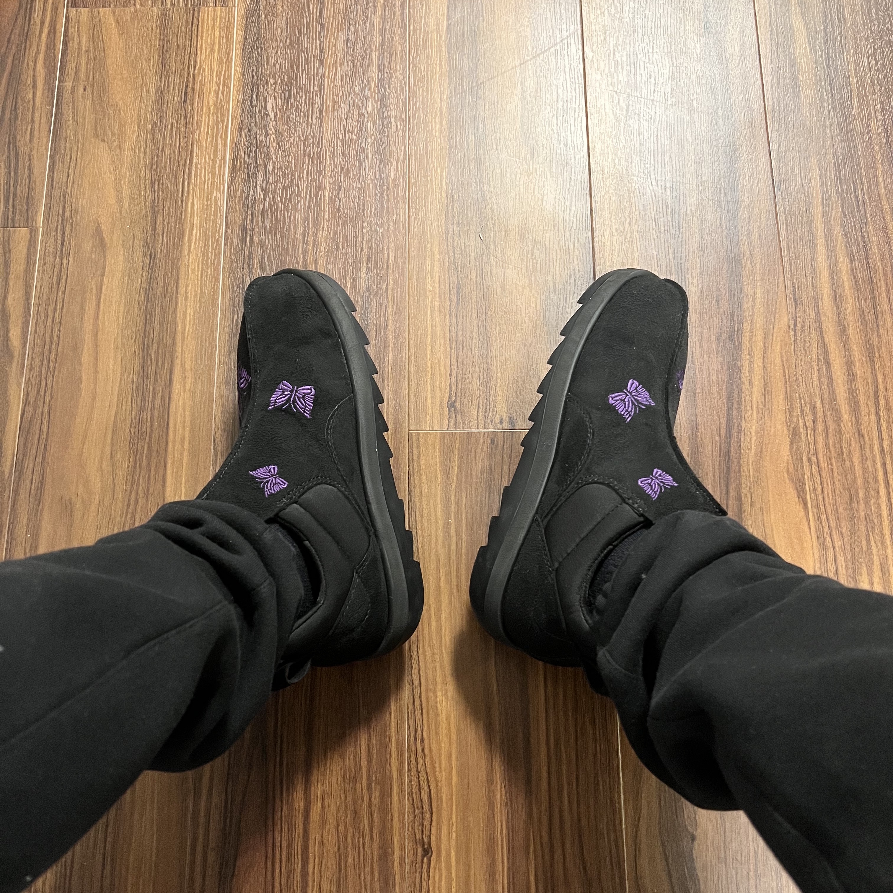 Reebok x Needles Beatnik Moc Core Black Extreme Purple 착용 스타일 - 2