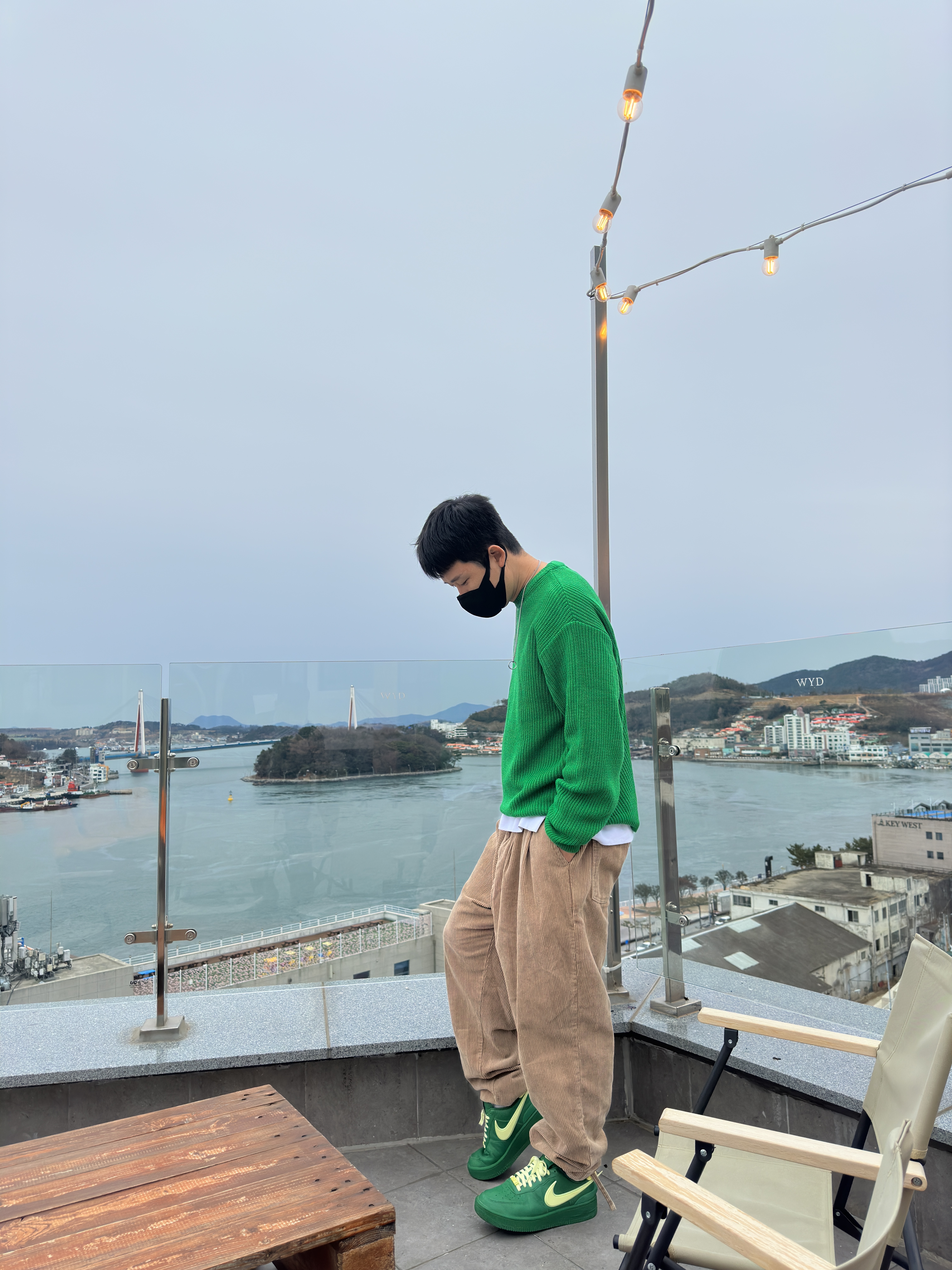 Nike x Ambush Air Force 1 Low SP Pine Green and Citron 착용 스타일