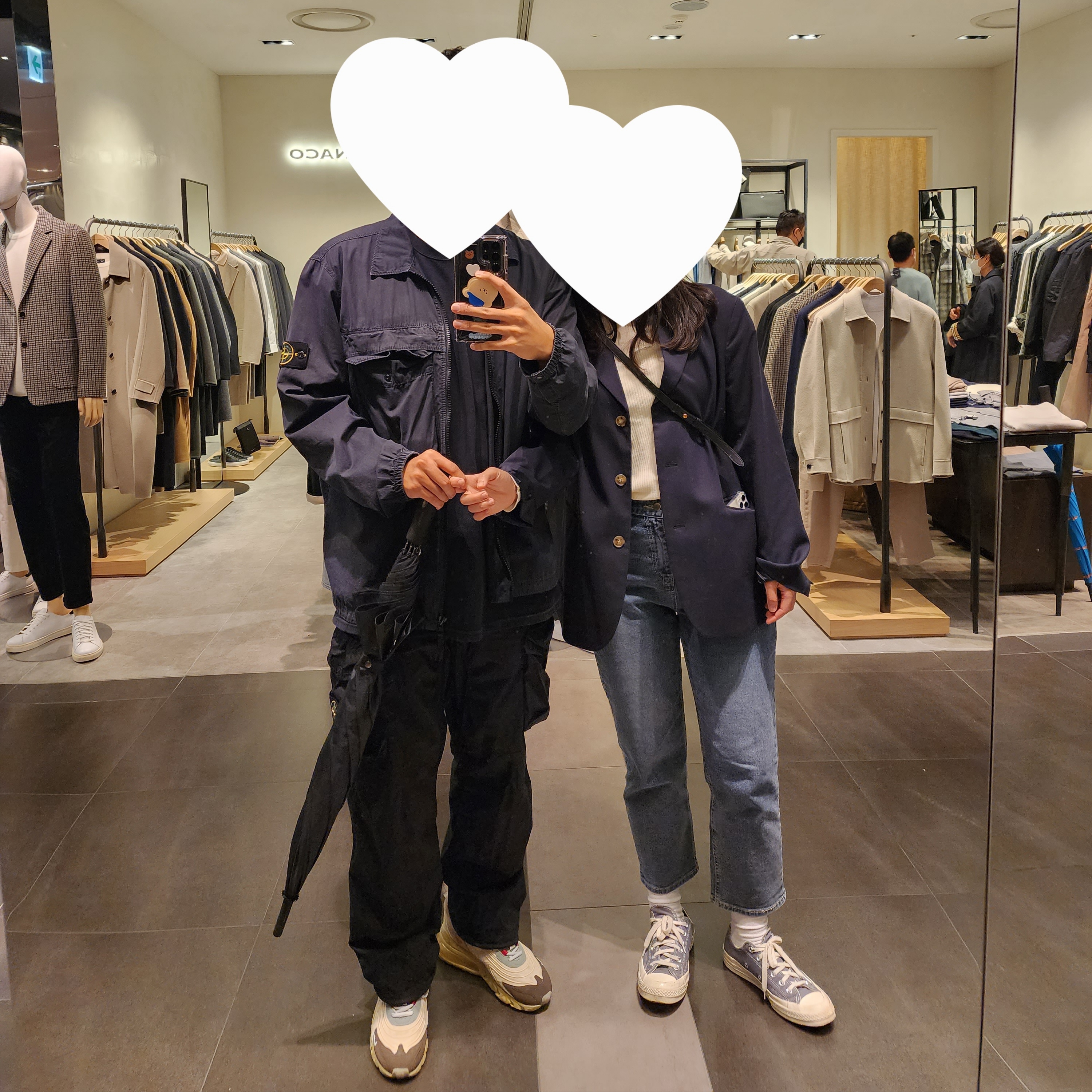 Nike x Travis Scott Air Max 270 React Cactus Trails, Converse x Play Comme des Garcons Chuck 70 Ox Steel Gray 착용 스타일 - 1