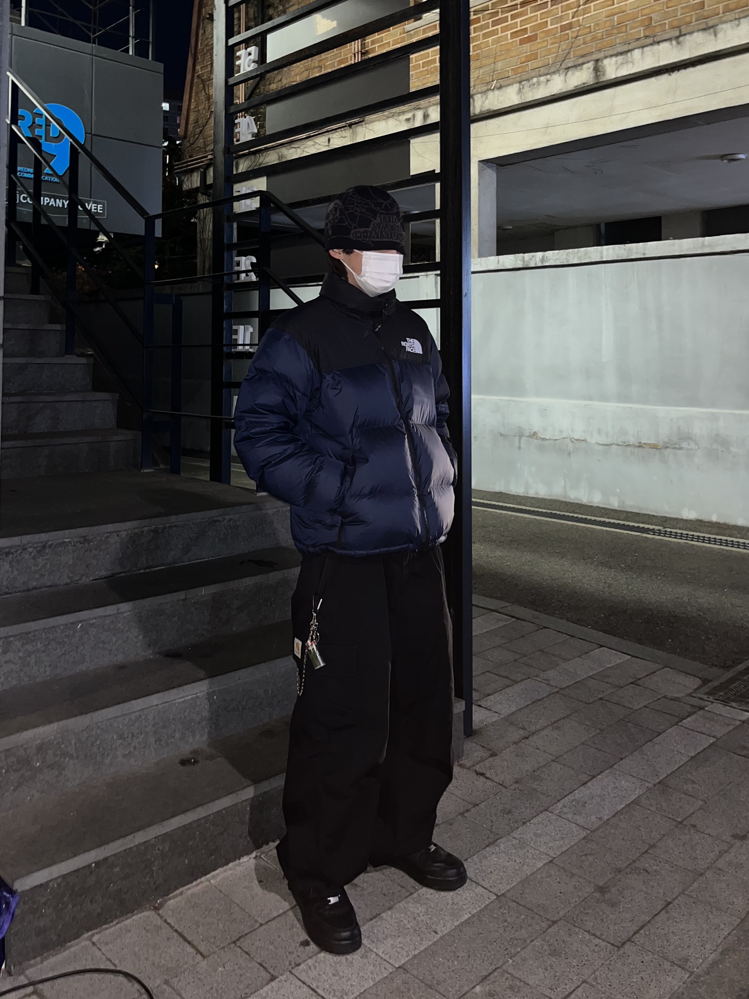 The North Face 1996 Eco Nuptse Jacket Navy, Nike x Supreme Air Force 1 Low Black 착용 스타일 - 1