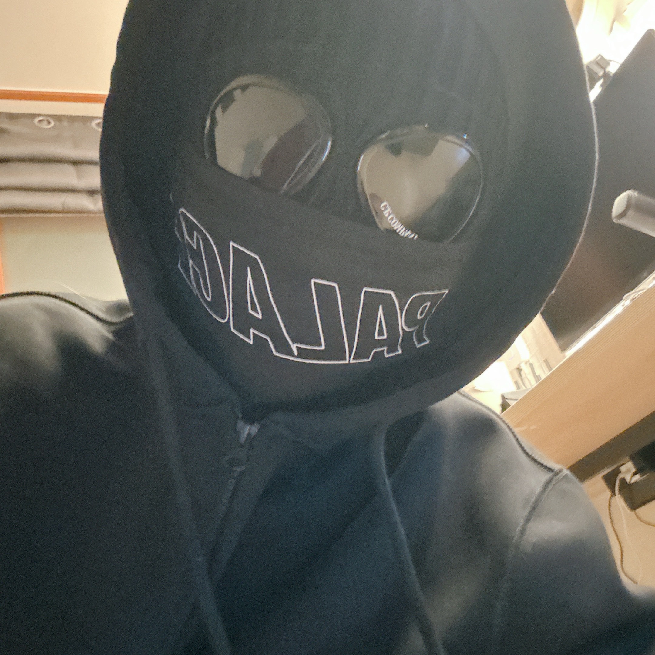 C.P. Company Extra Fine Merino Wool Goggle Beanie Black, Palace Facemask Thermal Hood Black - 21FW 착용 스타일 - 2