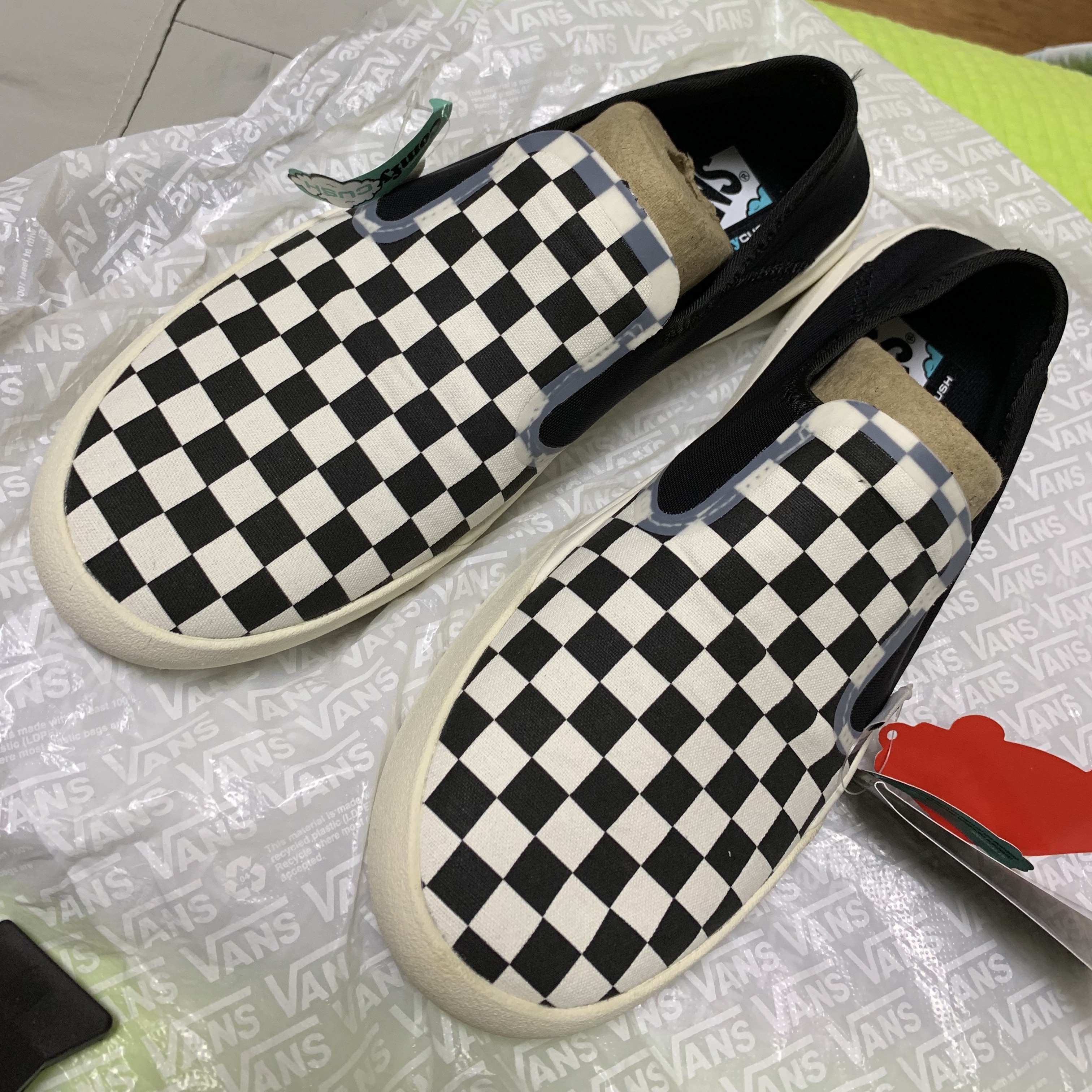 Vans Checkerboard Comfycush One Black 착용 스타일