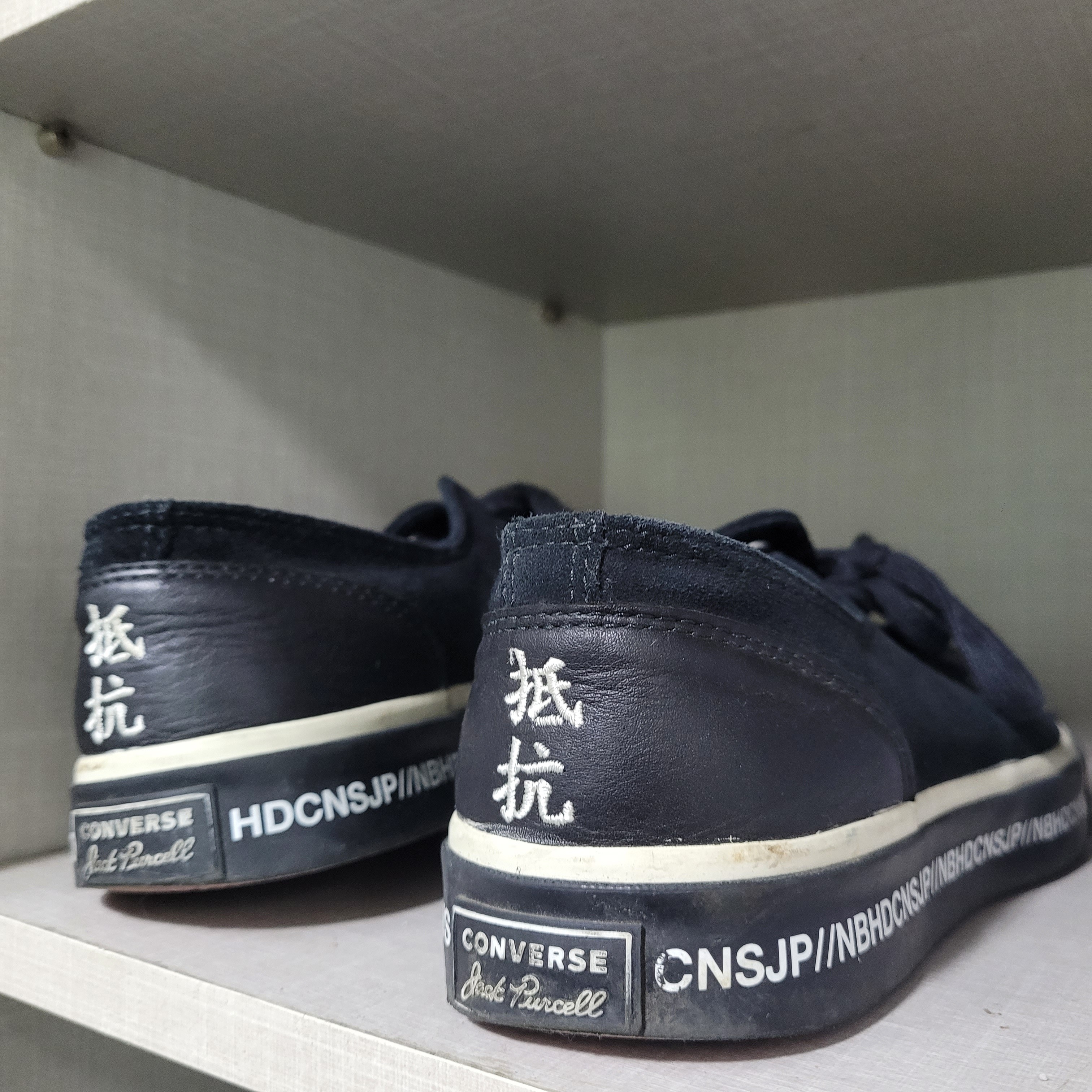 Converse x Neighborhood Jack Purcell Ox Motorcycle 착용 스타일