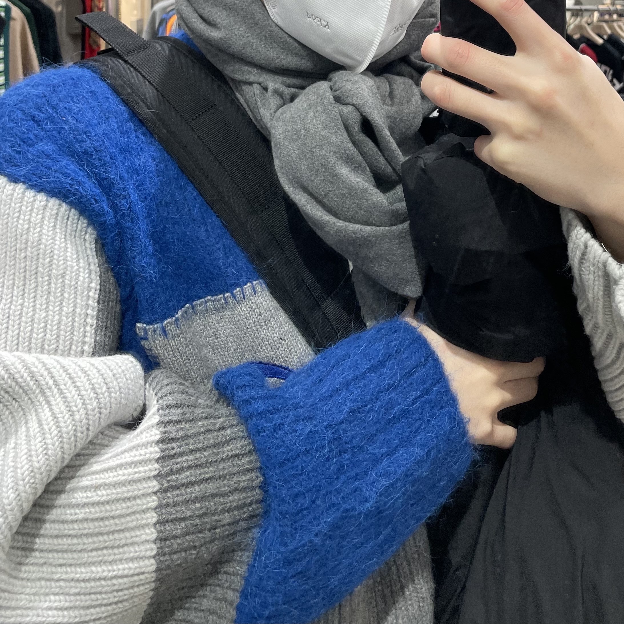 Zara x Ader Error Patchwork Oversize Knit Sweater Multicolor 착용 스타일