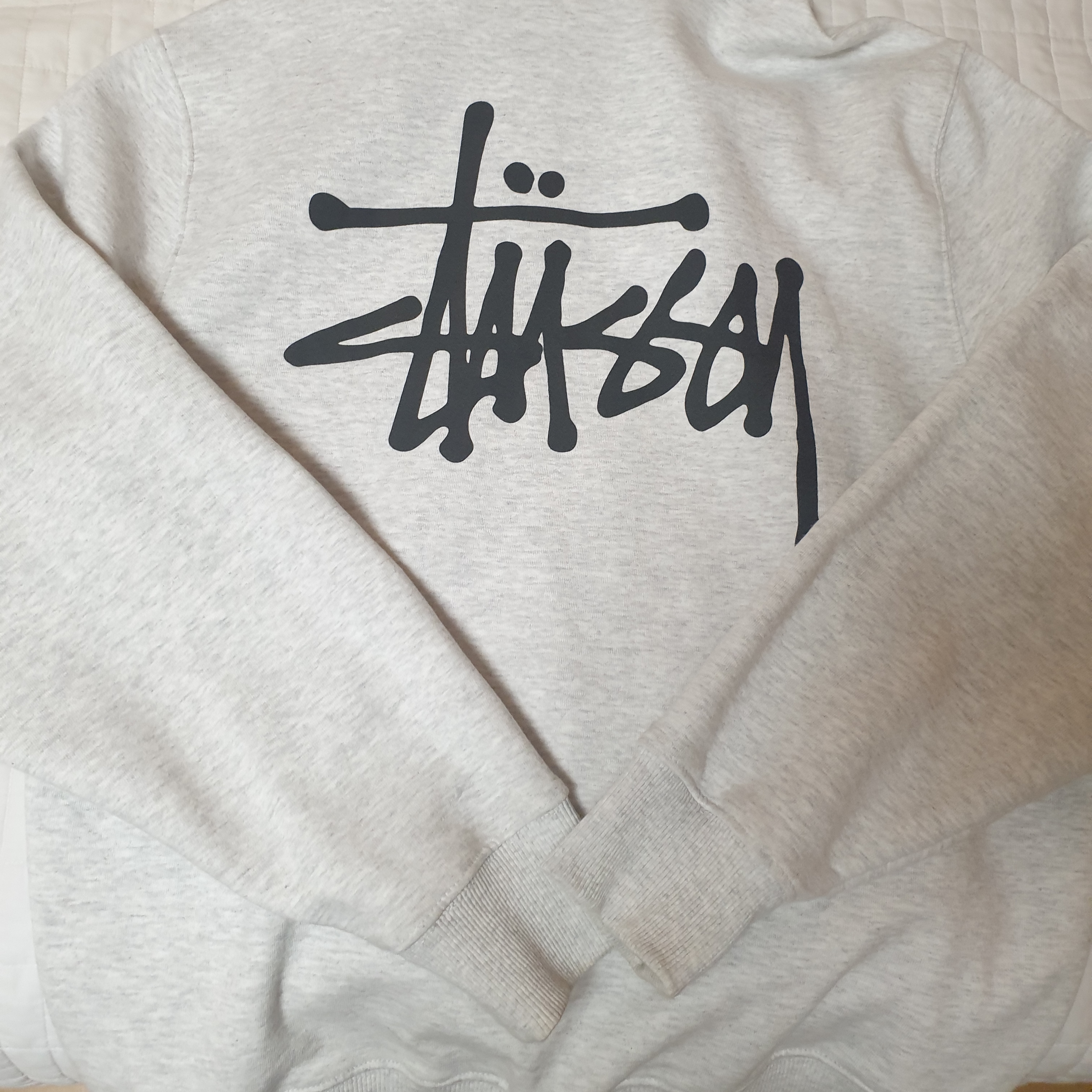 Stussy Basic Stussy Zip Hoodie Ash Heather 2022 착용 스타일