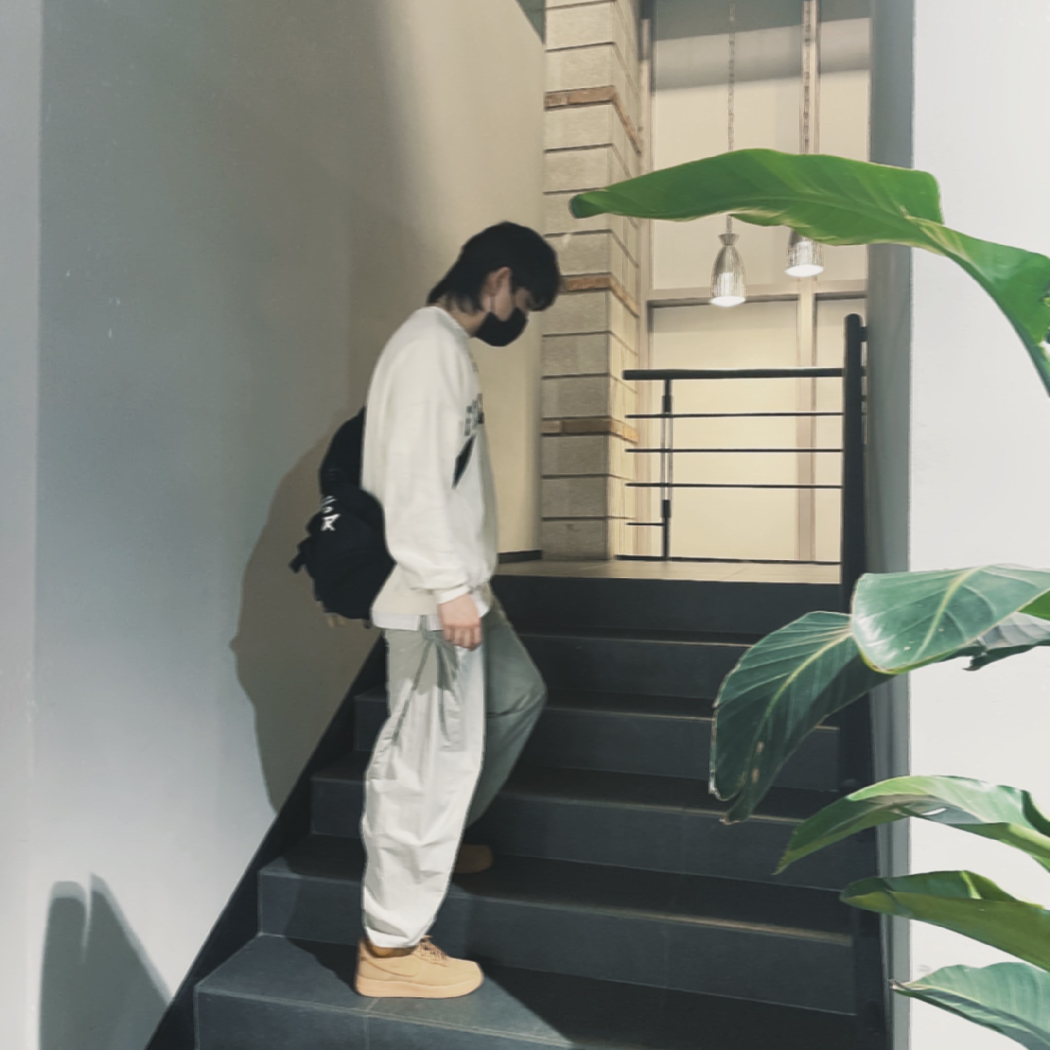 Nike Air Force 1 '07 WB Flax, Sansan Gear Side Snap Pants Ice Beige - 22FW 착용 스타일 - 3