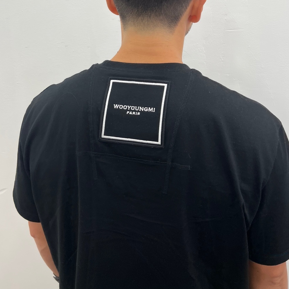 Wooyoungmi Square Label T-Shirt Black - 22FW 착용 스타일 - 1
