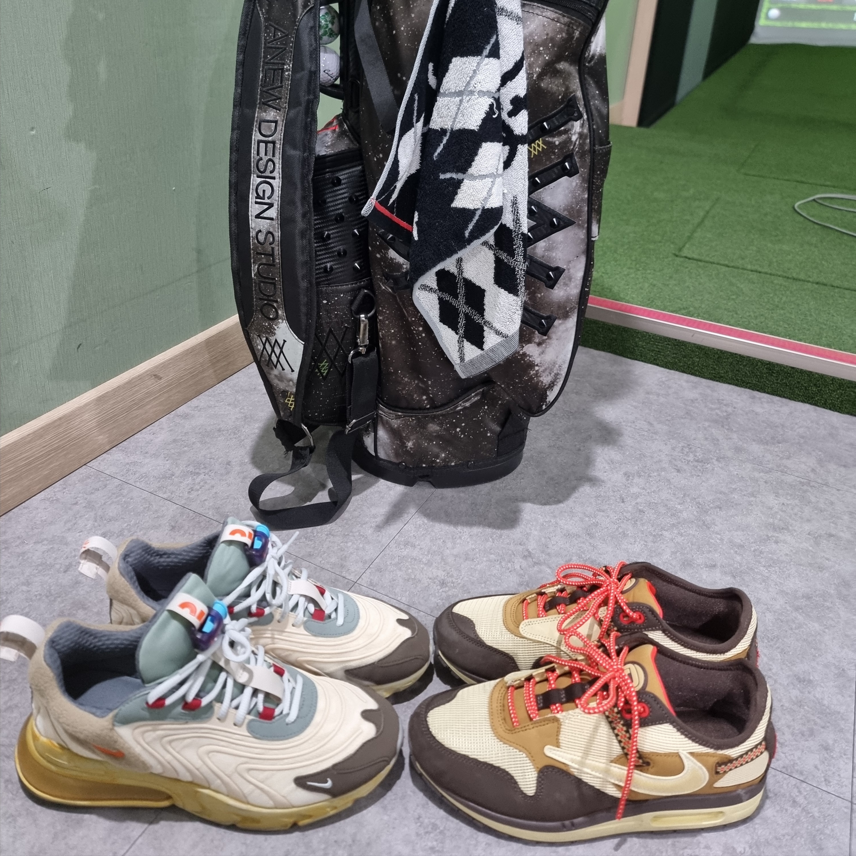 Nike x Travis Scott Air Max 1 Cact.us Brown, Nike x Travis Scott Air Max 270 React Cactus Trails 착용 스타일