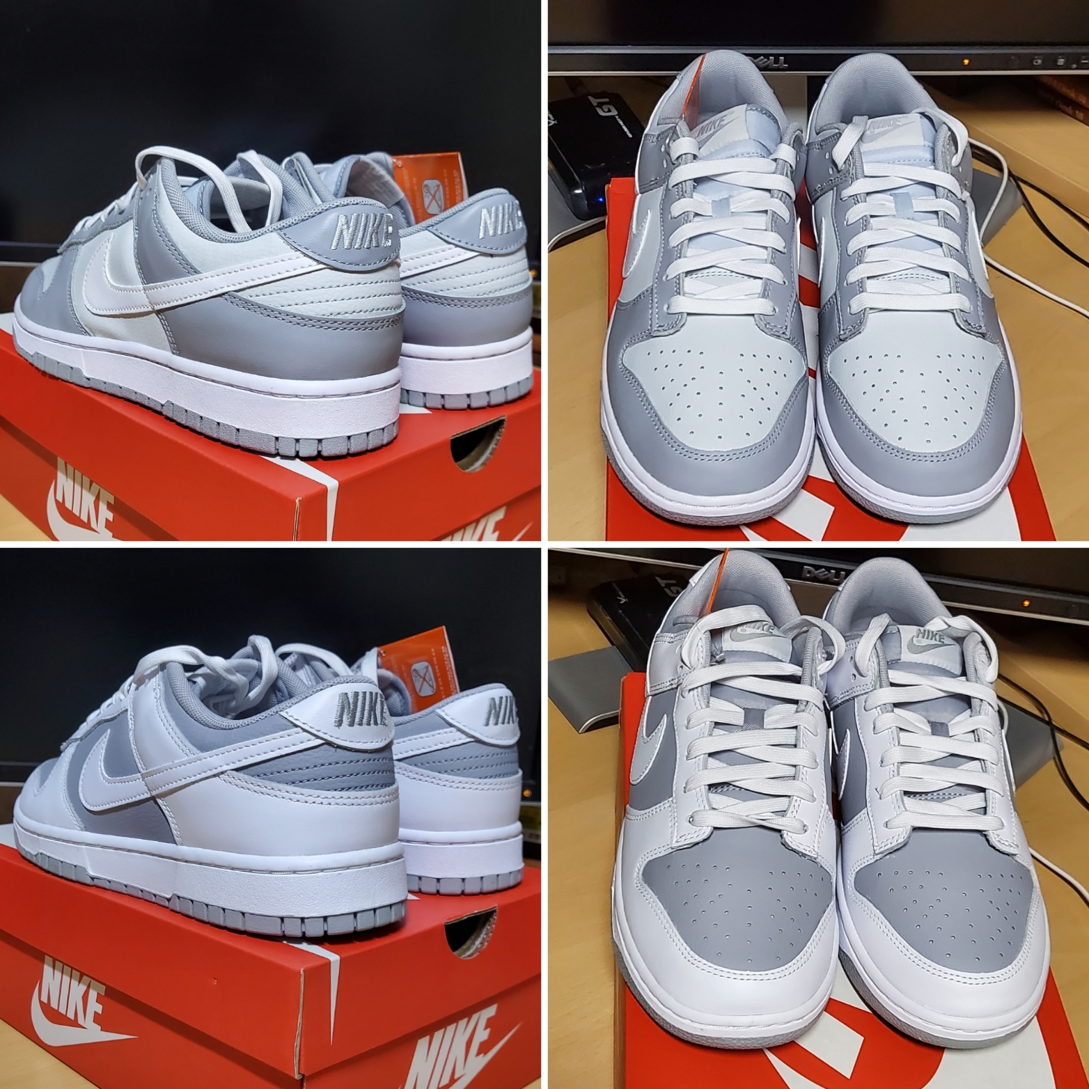 Nike Dunk Low Retro Wolf Grey, Nike Dunk Low Retro White Neutral Grey 착용 스타일 - 3