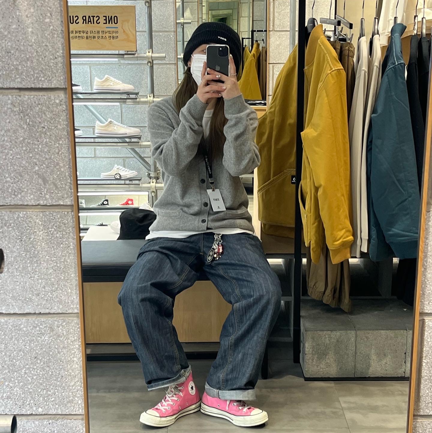 Converse Chuck 70 High Vintage Canvas Pink 착용 스타일 - 1