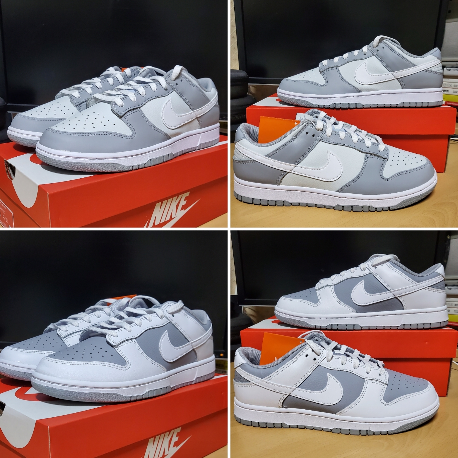 Nike Dunk Low Retro Wolf Grey, Nike Dunk Low Retro White Neutral Grey 착용 스타일 - 2