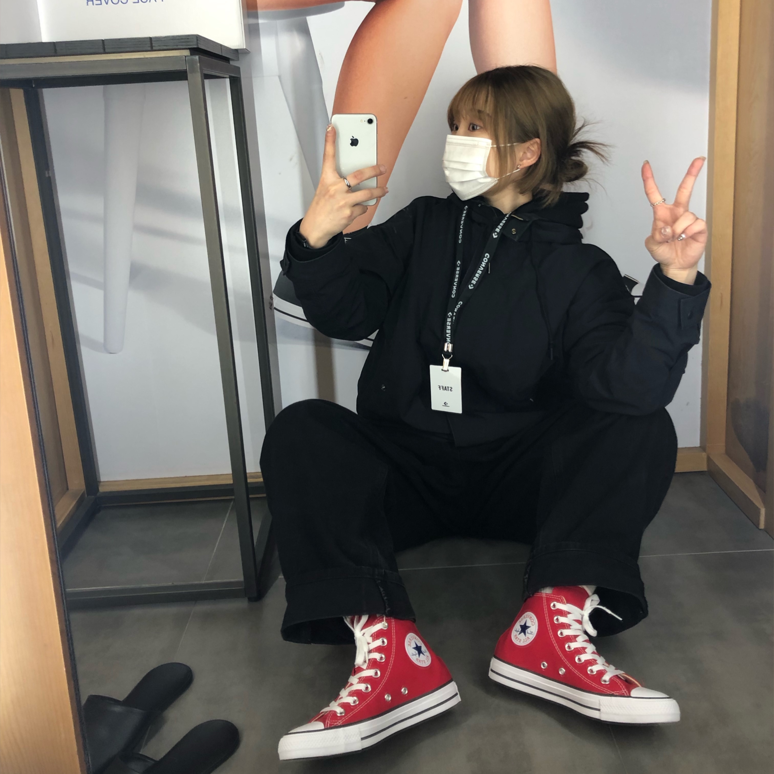 Converse Chuck Taylor All Star Core High Red 착용 스타일