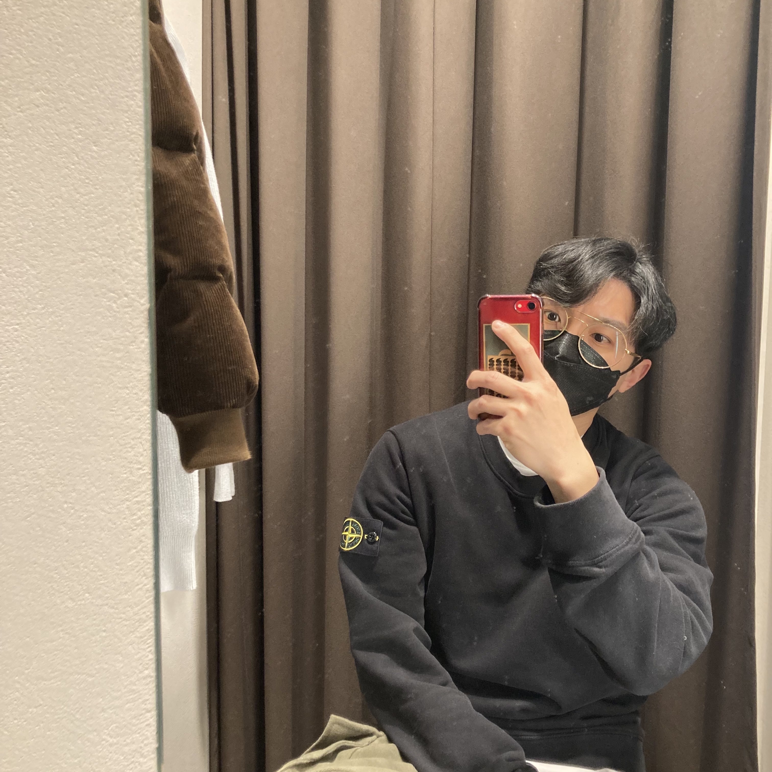 Stone Island 63020 Crewneck Sweatshirt Black - 21FW 착용 스타일
