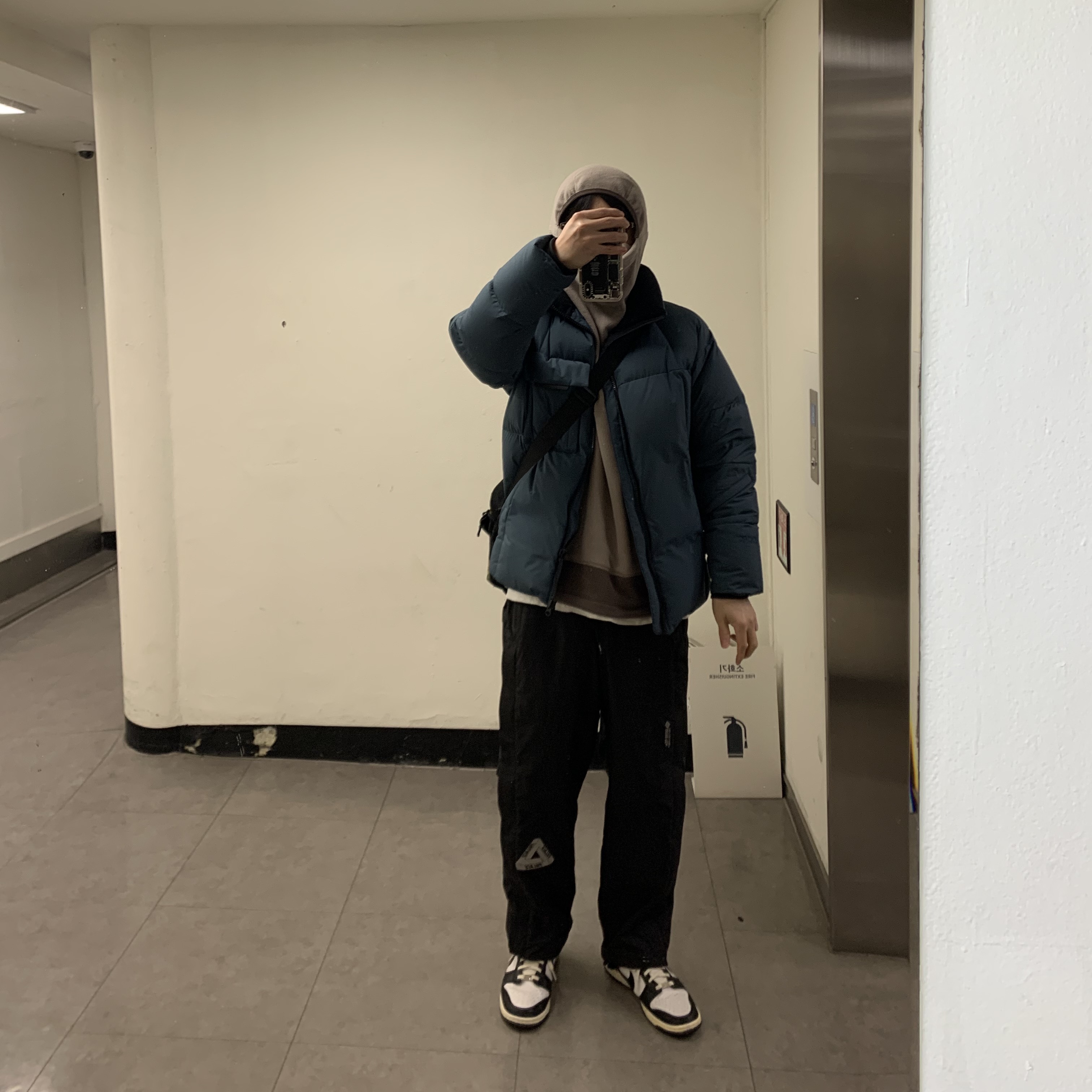 Nike Dunk Low Retro Black, Palace Gore-Tex Infinium Loft Jogger Black - 22FW 착용 스타일