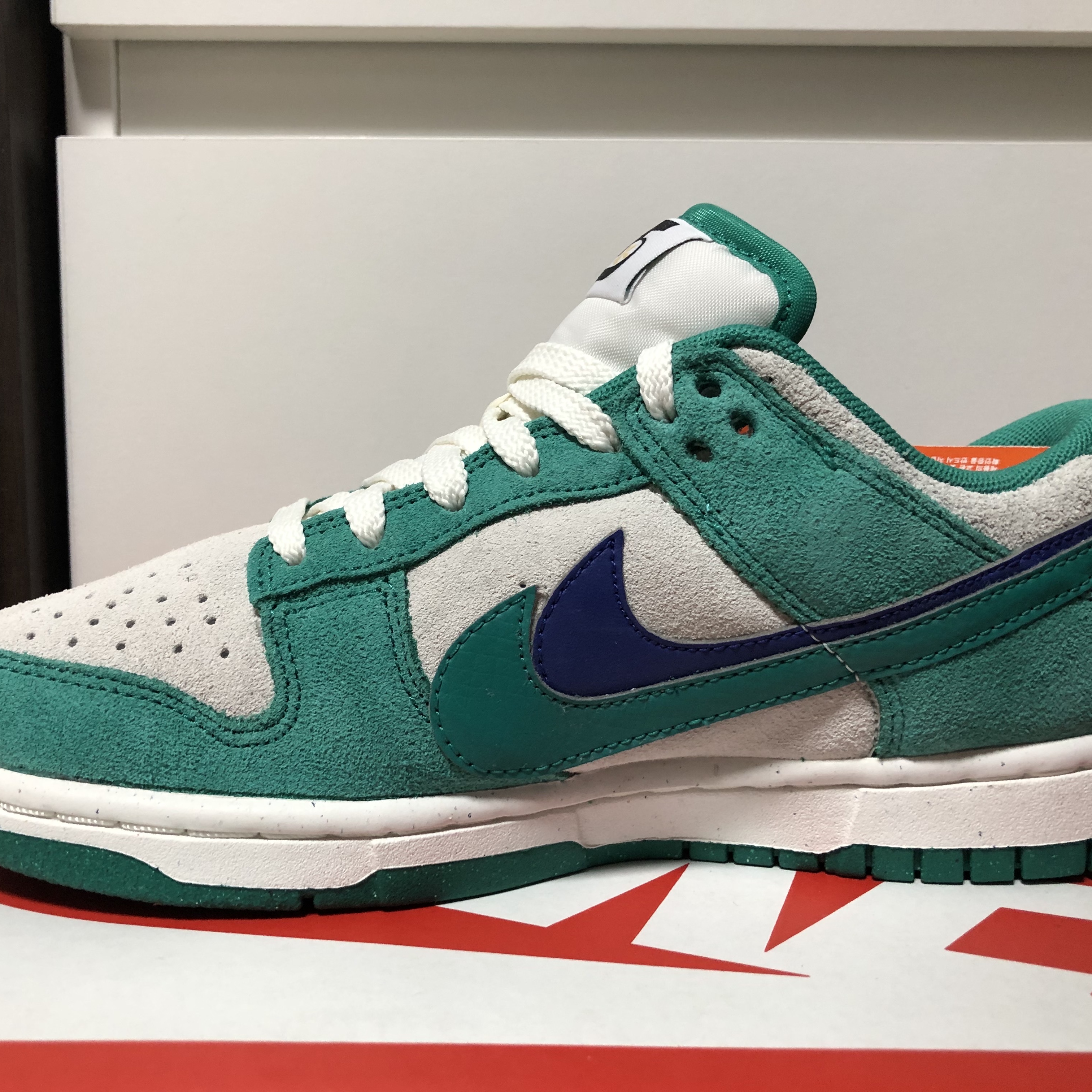 (W) Nike Dunk Low SE 85 Neptune Green and Sail 착용 스타일