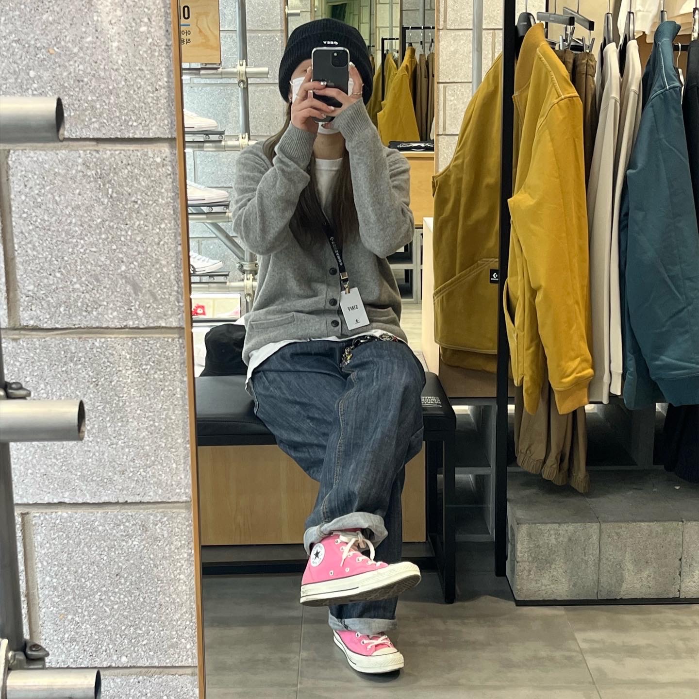 Converse Chuck 70 High Vintage Canvas Pink 착용 스타일 - 2