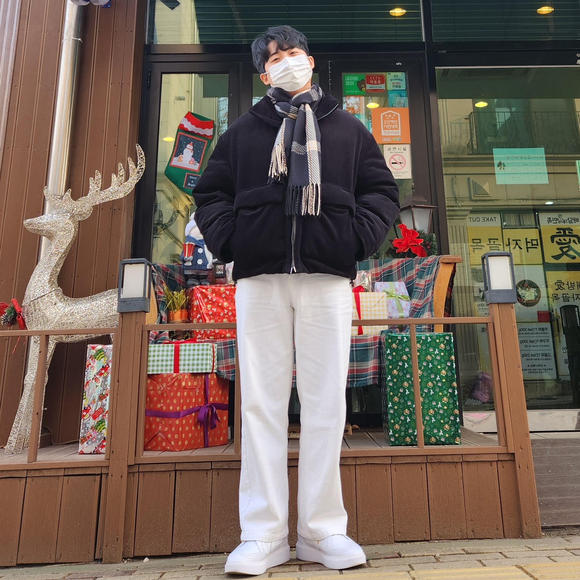 Nike x Peaceminusone Kwondo1 White 착용 스타일