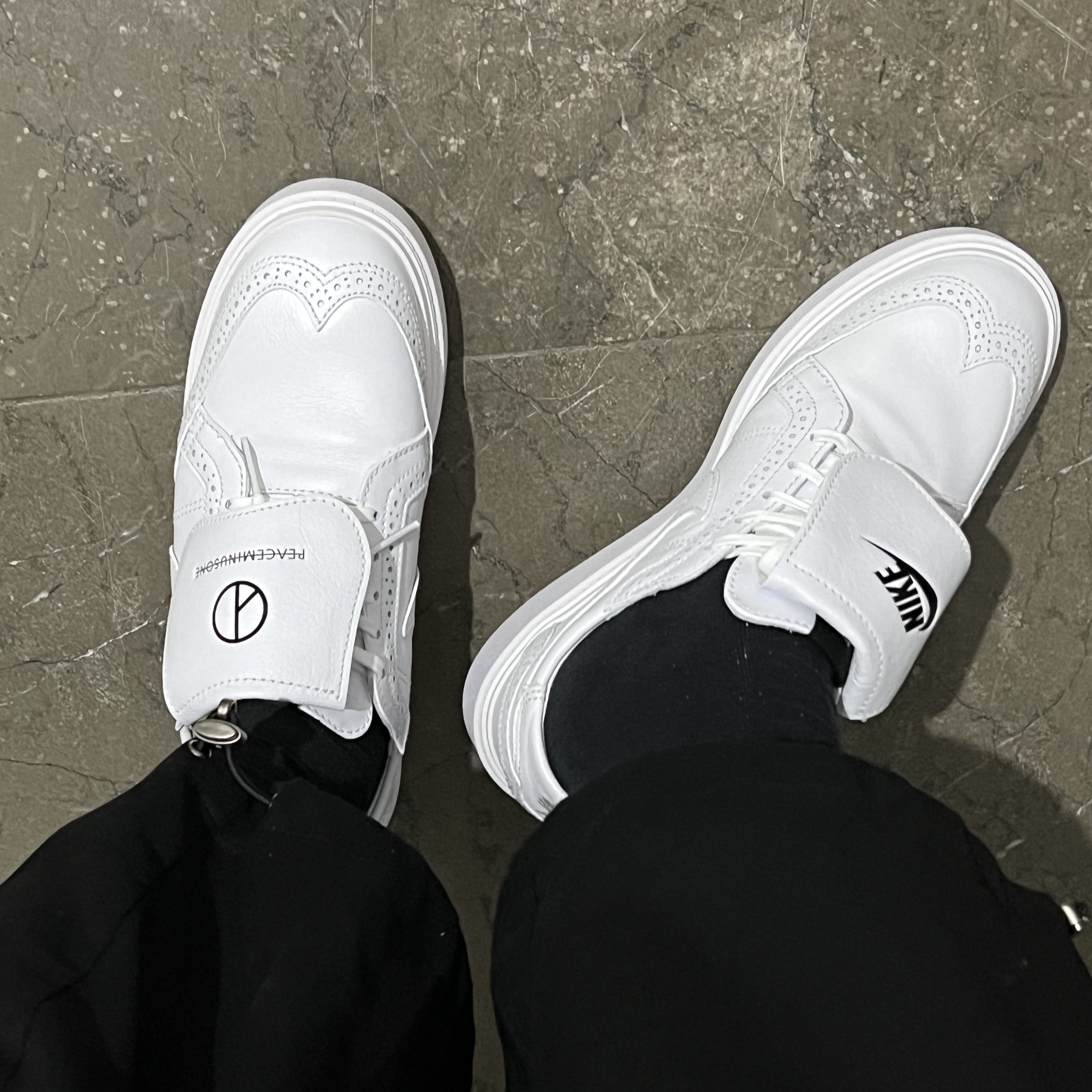 Nike x Peaceminusone Kwondo1 White 착용 스타일 - 2