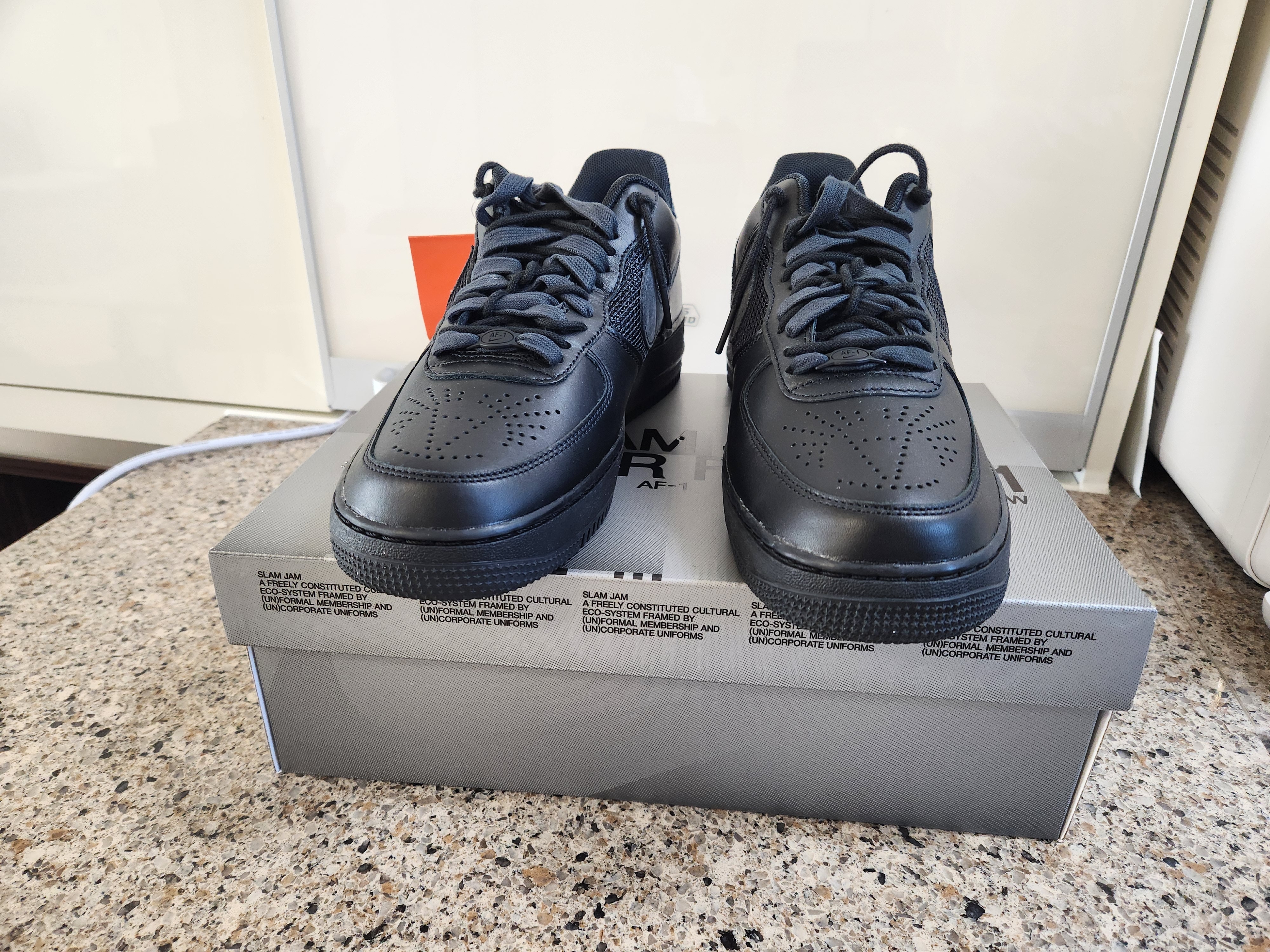 Nike x Slam Jam Air Force 1 Low SP Black Off Noir 착용 스타일 - 1