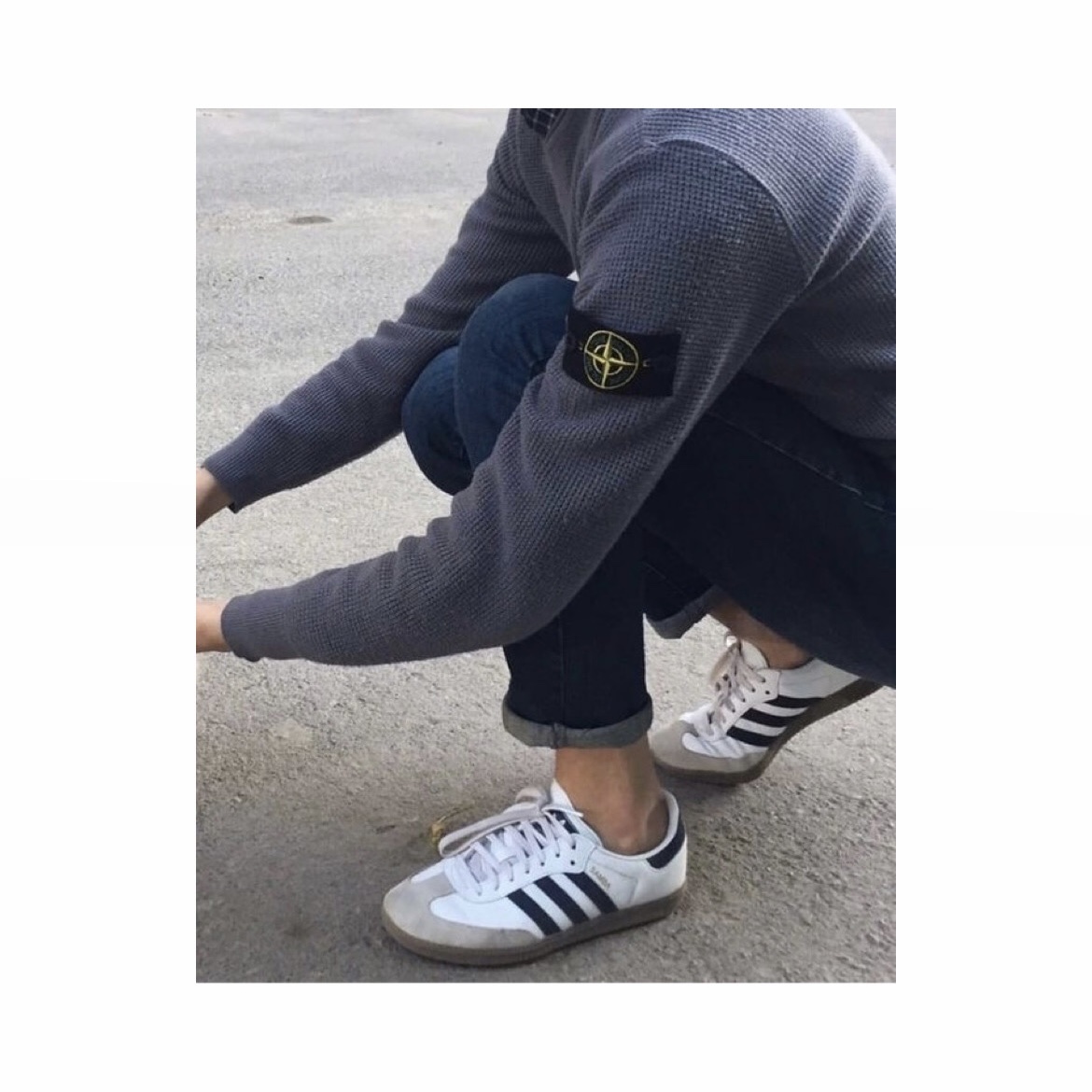Adidas Samba OG Cloud White, Adidas Samba Vegan White Black 착용 스타일 - 5