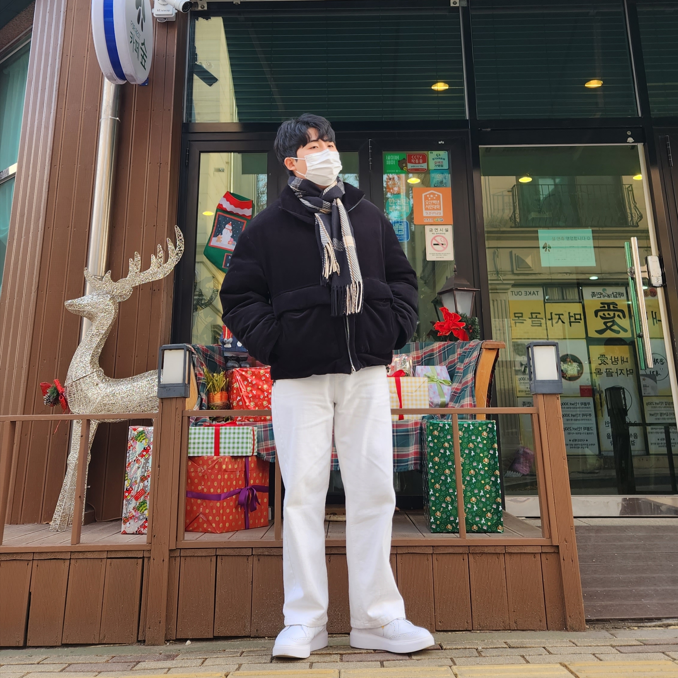 Nike x Peaceminusone Kwondo1 White 착용 스타일