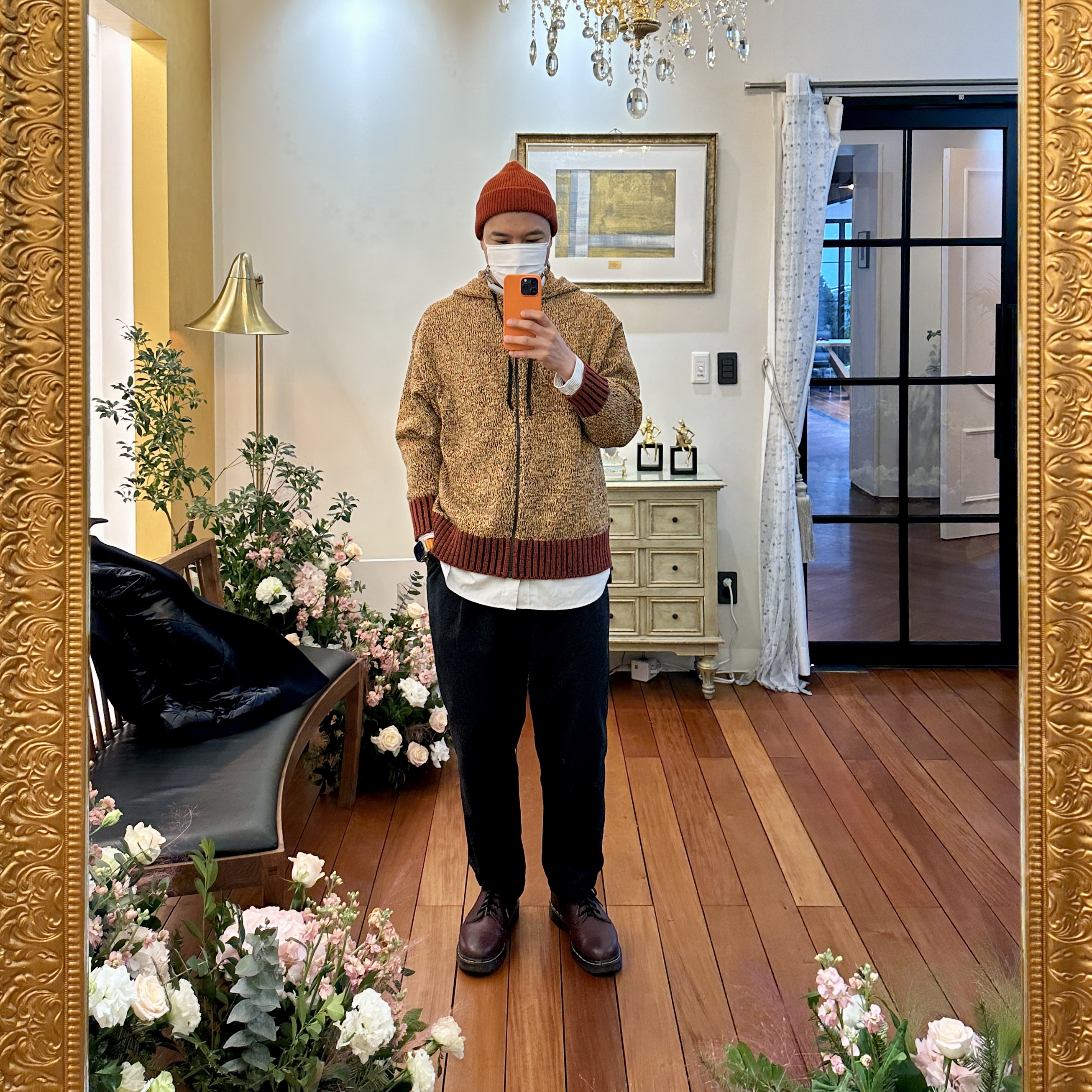 Uniqlo +J Wool Blend OverSized Peacoat Navy, Apple iPhone 14 Pro 1TB Deep Purple (Korean Ver.) 착용 스타일 - 3