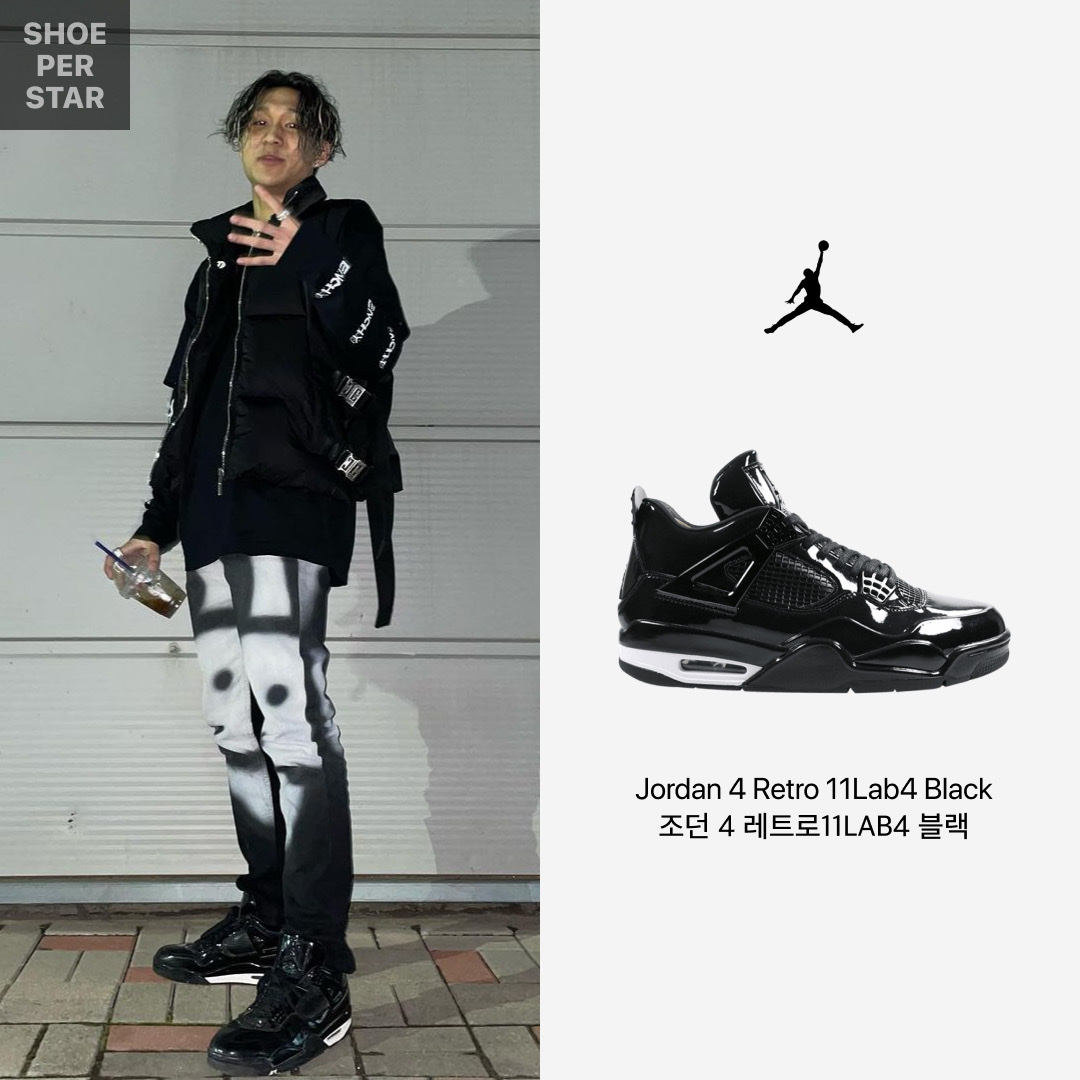 Jordan 4 Retro 11Lab4 Black 착용 스타일 - 1