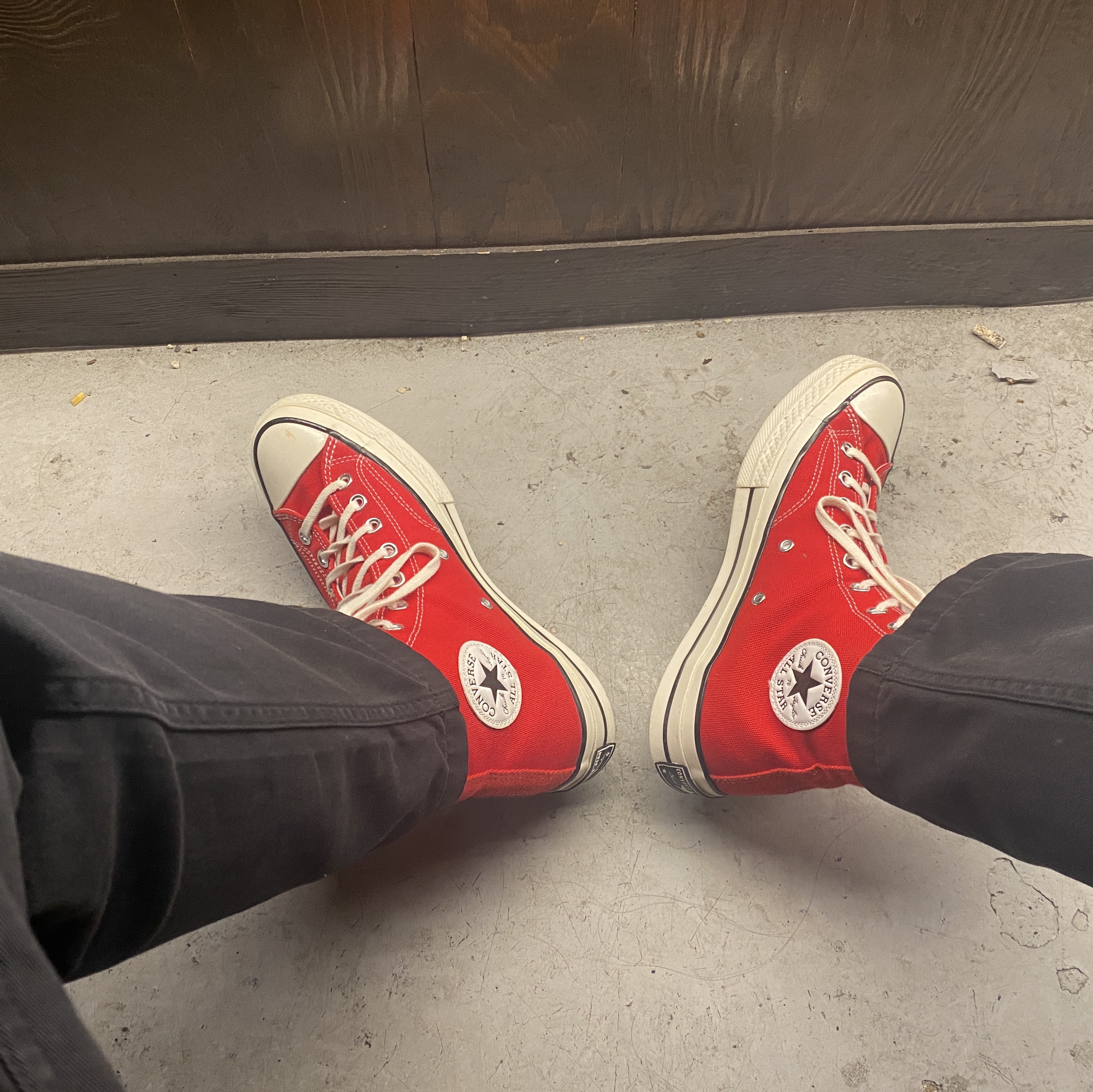 Converse Chuck 70 High Enamel Red 착용 스타일
