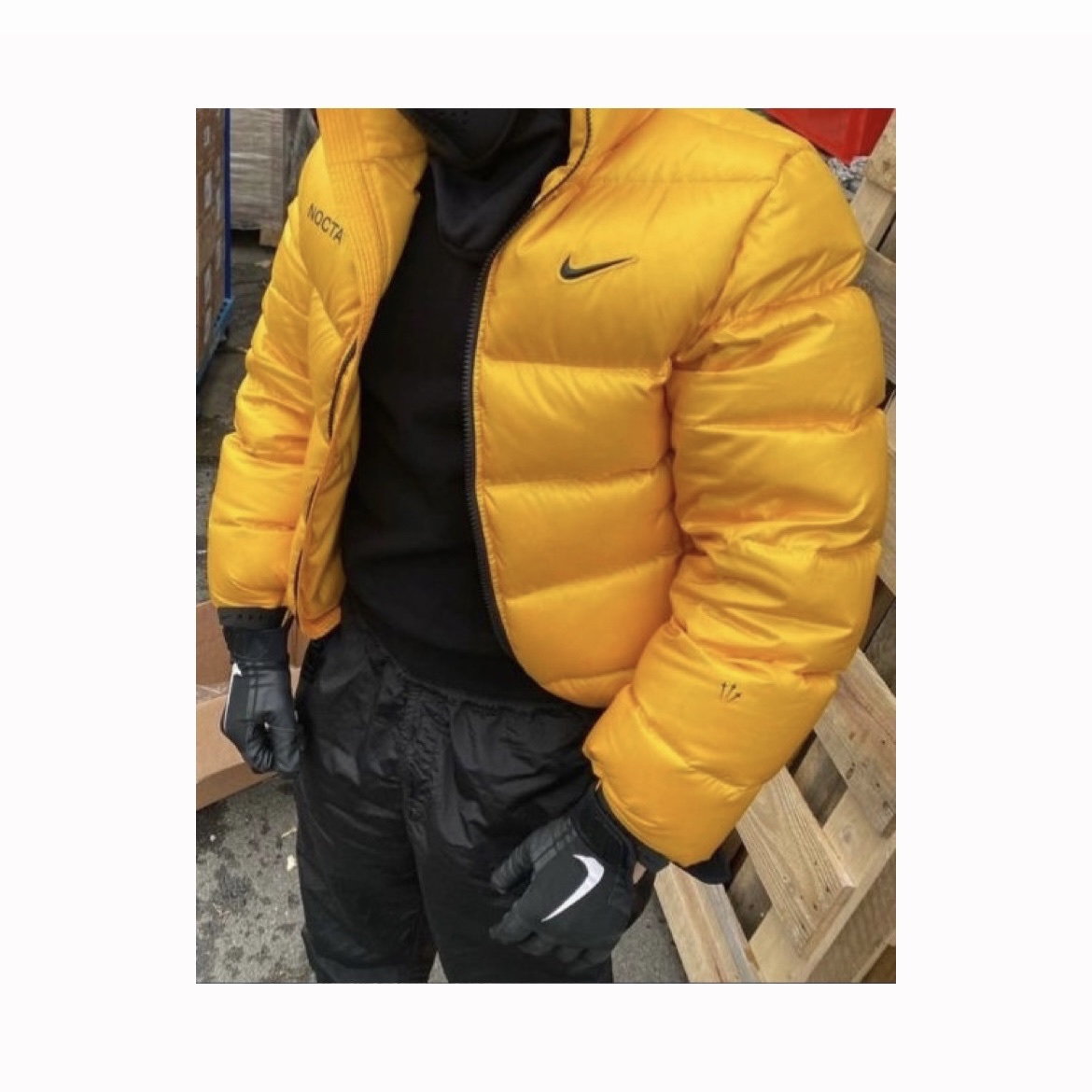 Nike x Drake Nocta Puffer Jacket University Gold - US/EU 착용 스타일 - 2