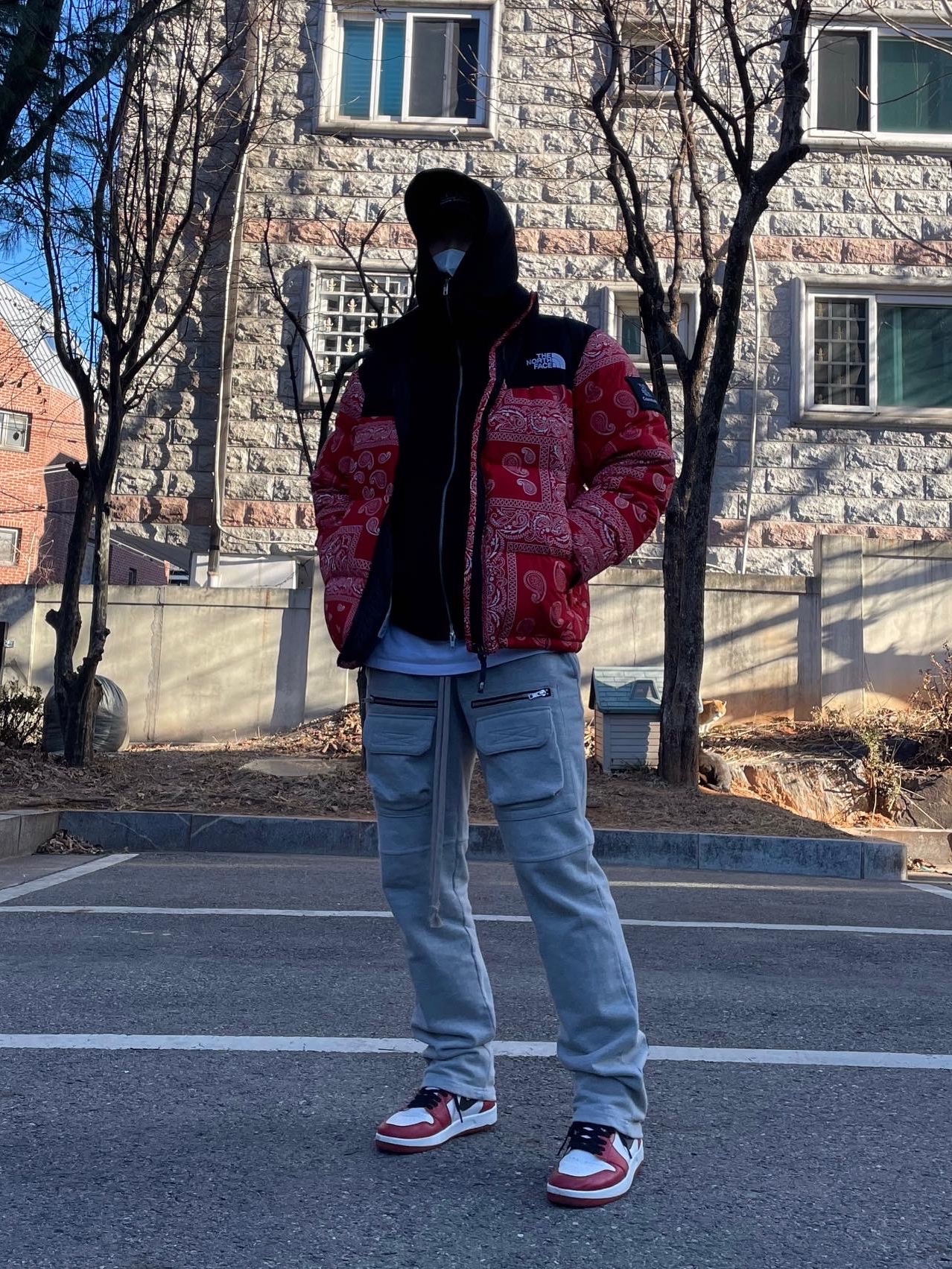 The North Face Nuptse Down Jacket Red, Jordan 1.5 Retro Chicago 2015 착용 스타일 - 1