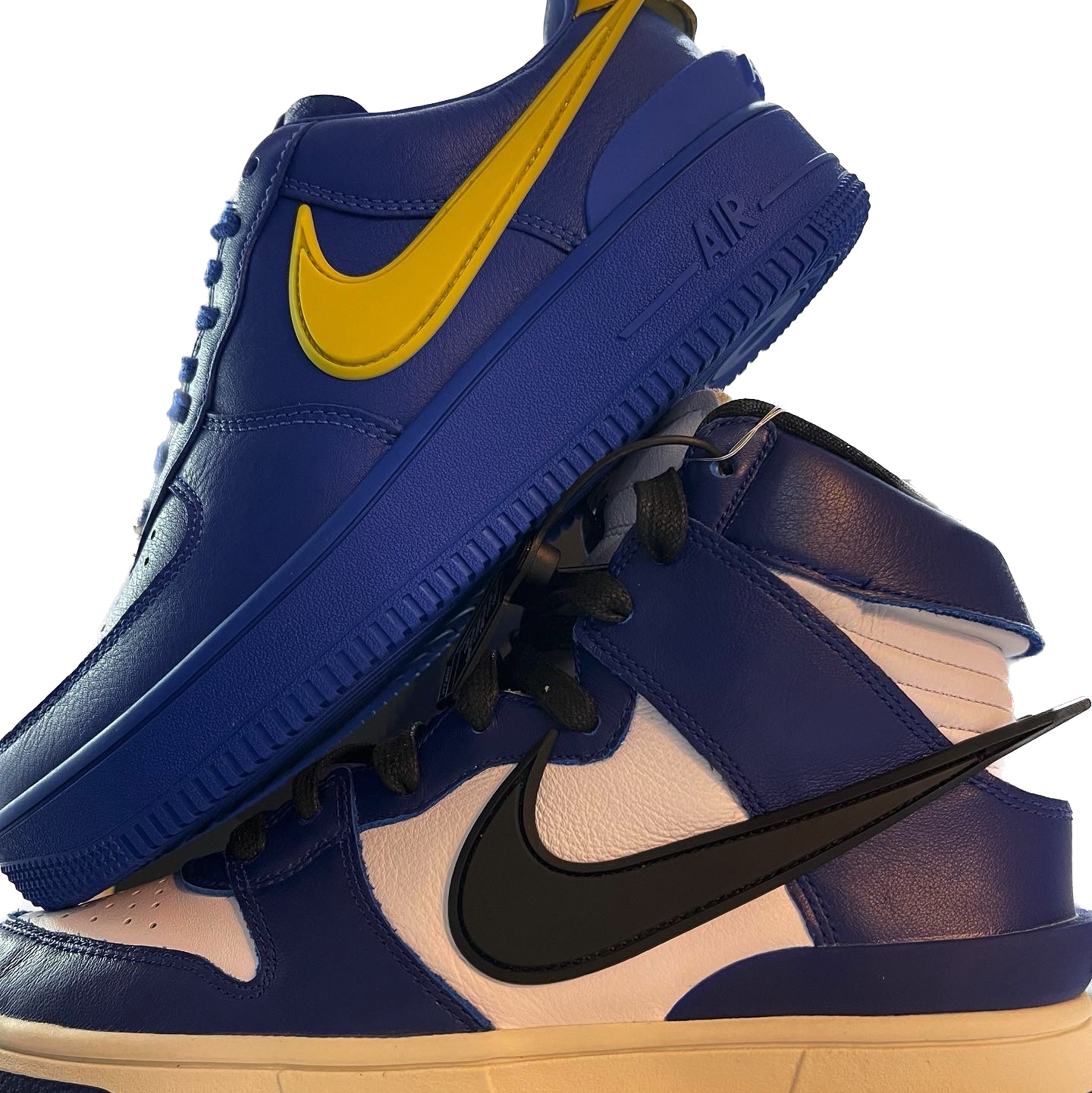 Nike x Ambush Dunk High Deep Royal Blue, Nike x Ambush Air Force 1 Low SP Pine Green and Citron 착용 스타일 - 2