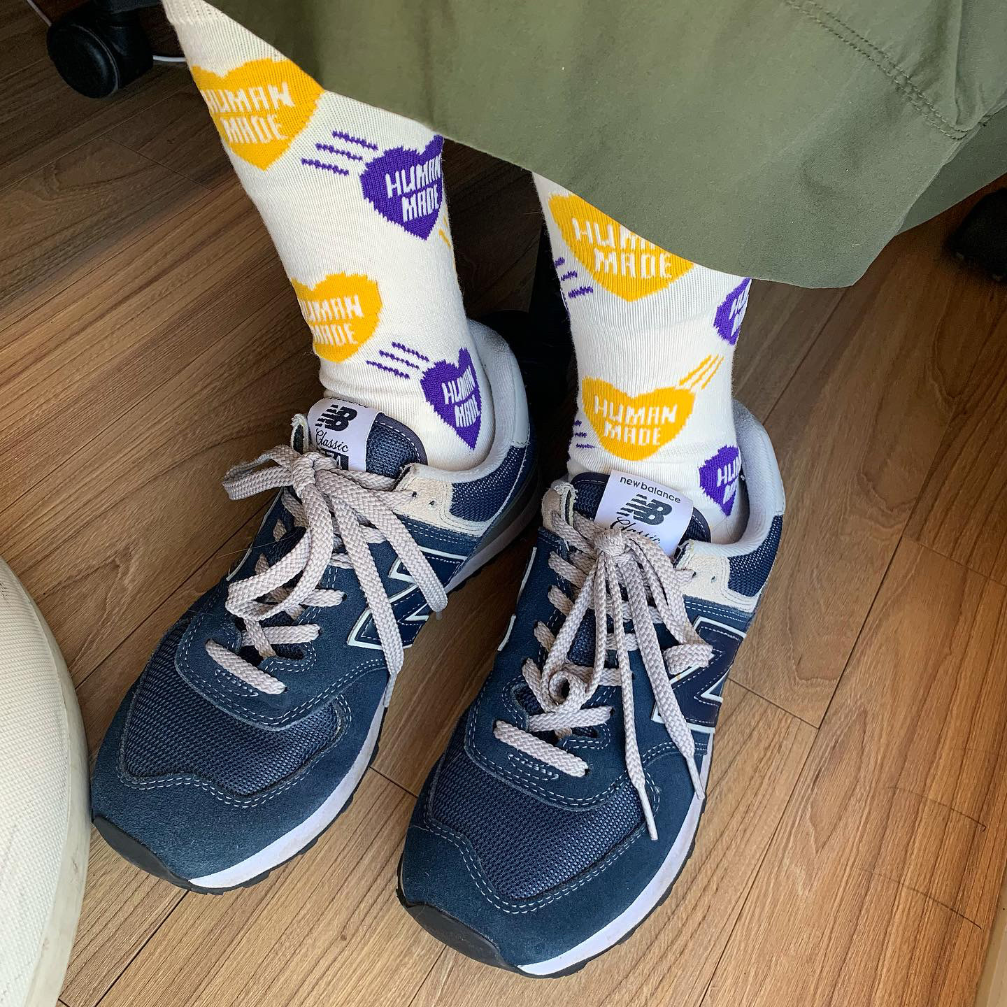Human Made Heart Short Socks Purple 착용 스타일