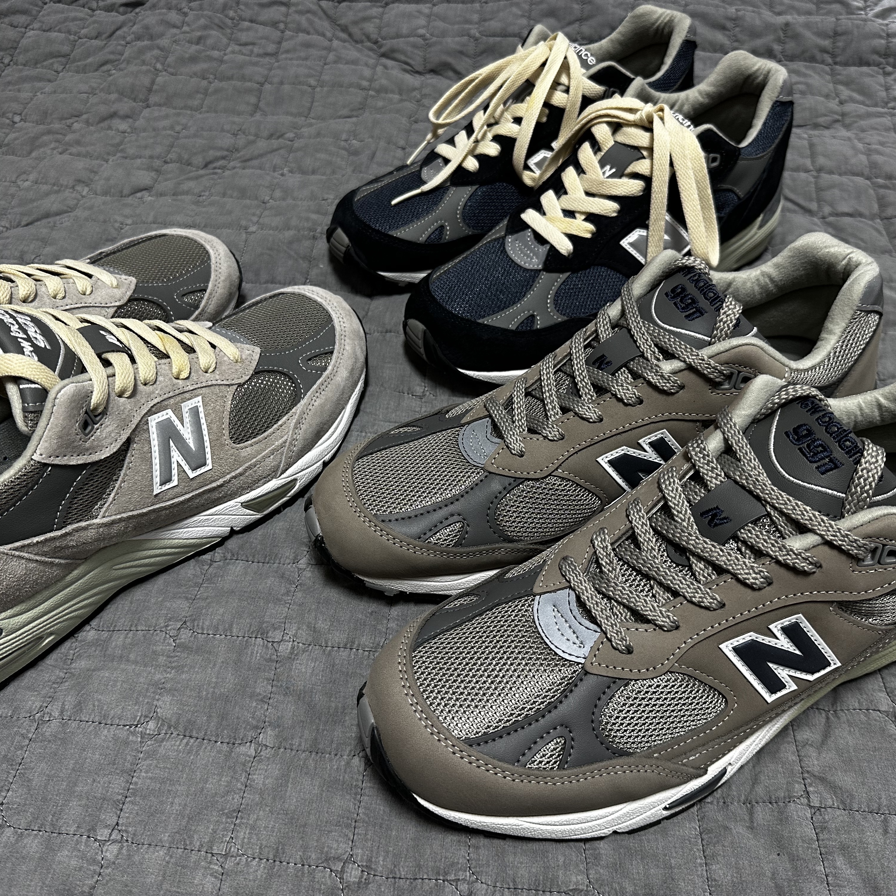New Balance 991 Made in UK 20th Anniversary Grey, New Balance 991 Made in UK Grey 착용 스타일